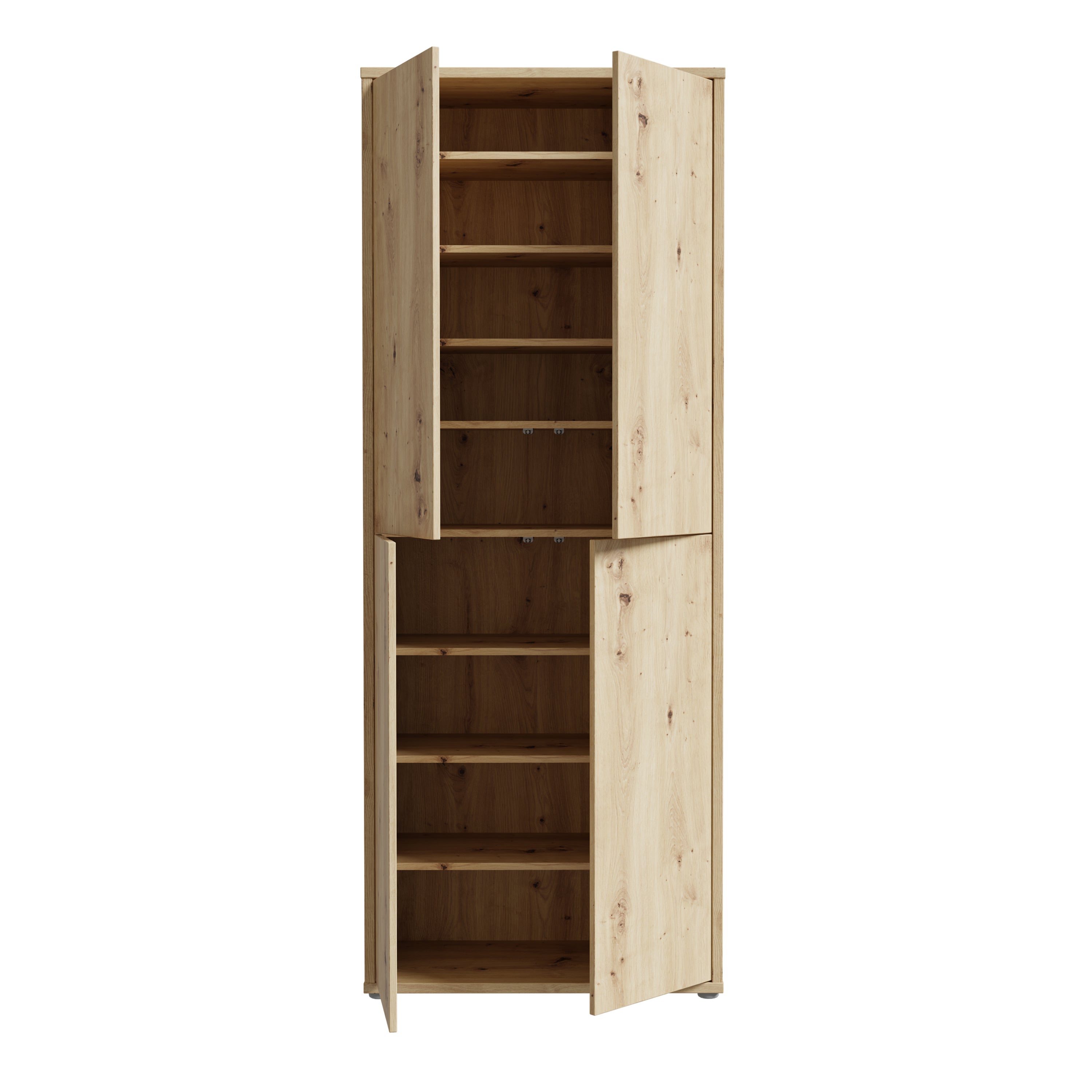 Alice Springs Shoe Cabinet with 4 Doors Push-to-Open in Artisan Oak