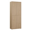 Alice Springs Tall Shoe Cabinet with 4 Doors Push-to-Open in Elegancia Oak