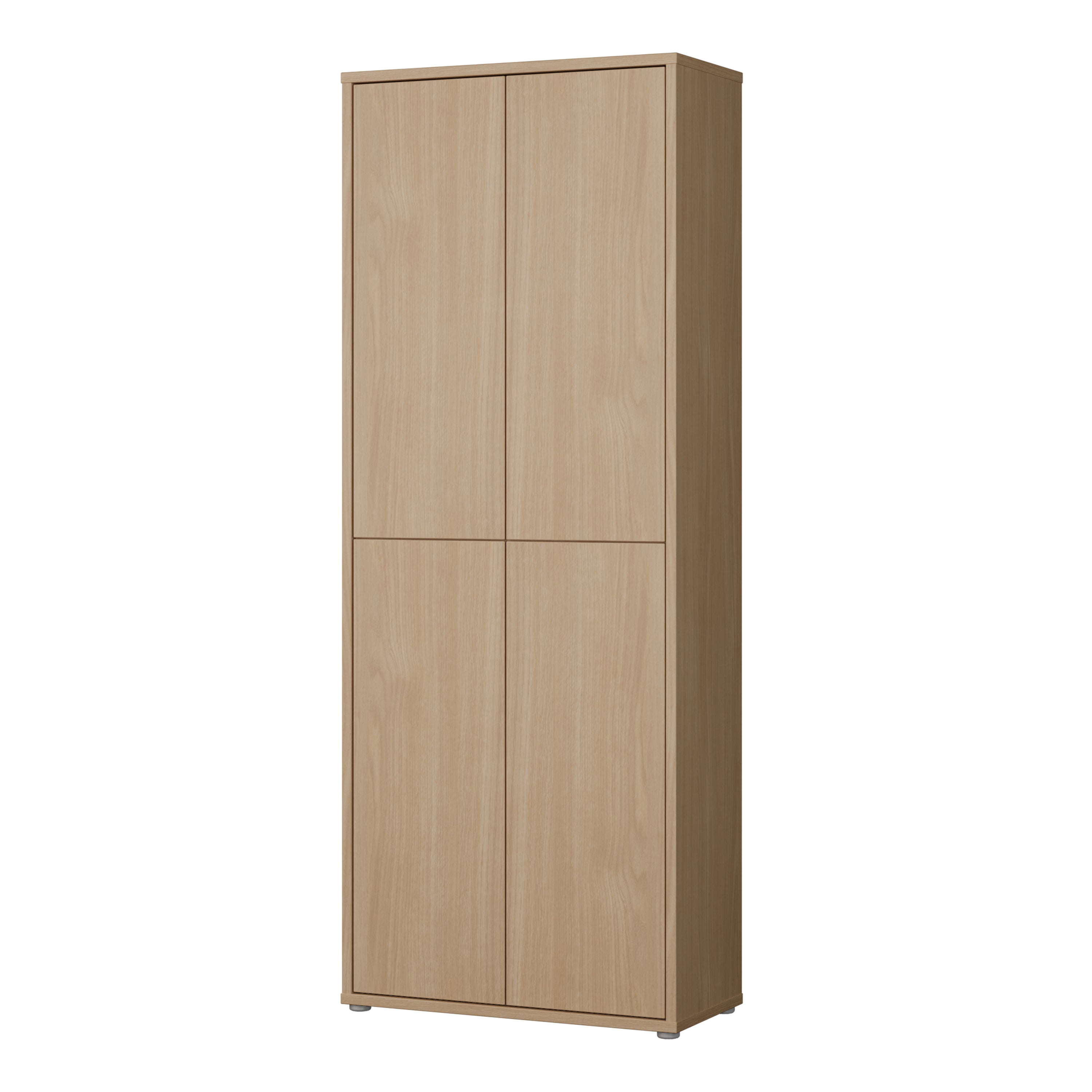 Alice Springs Tall Shoe Cabinet with 4 Doors Push-to-Open in Elegancia Oak