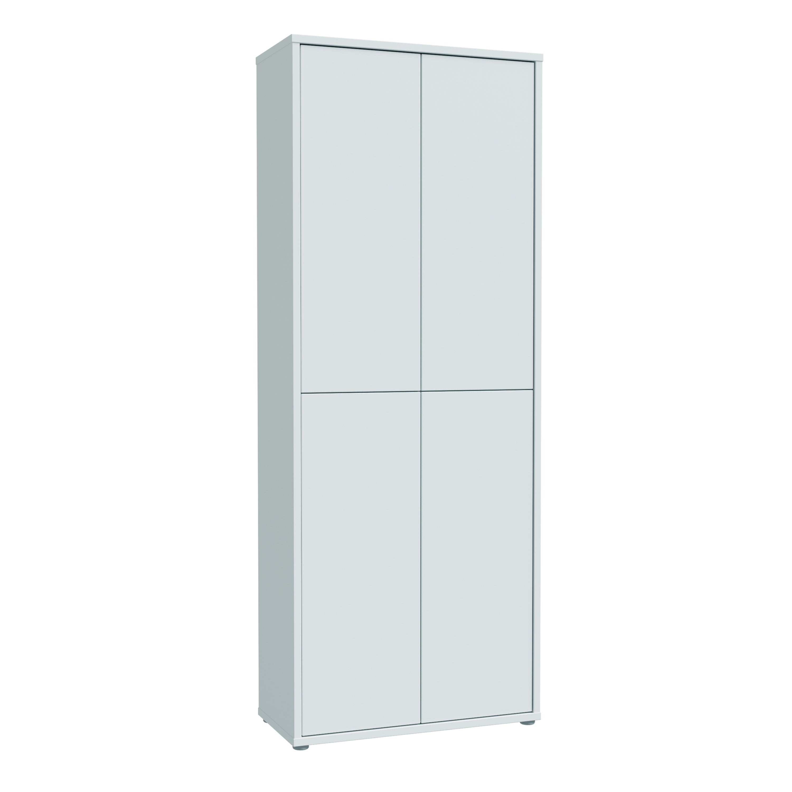 Alice Springs Tall Shoe Cabinet with 4 Doors Push-to-Open in Light Grey
