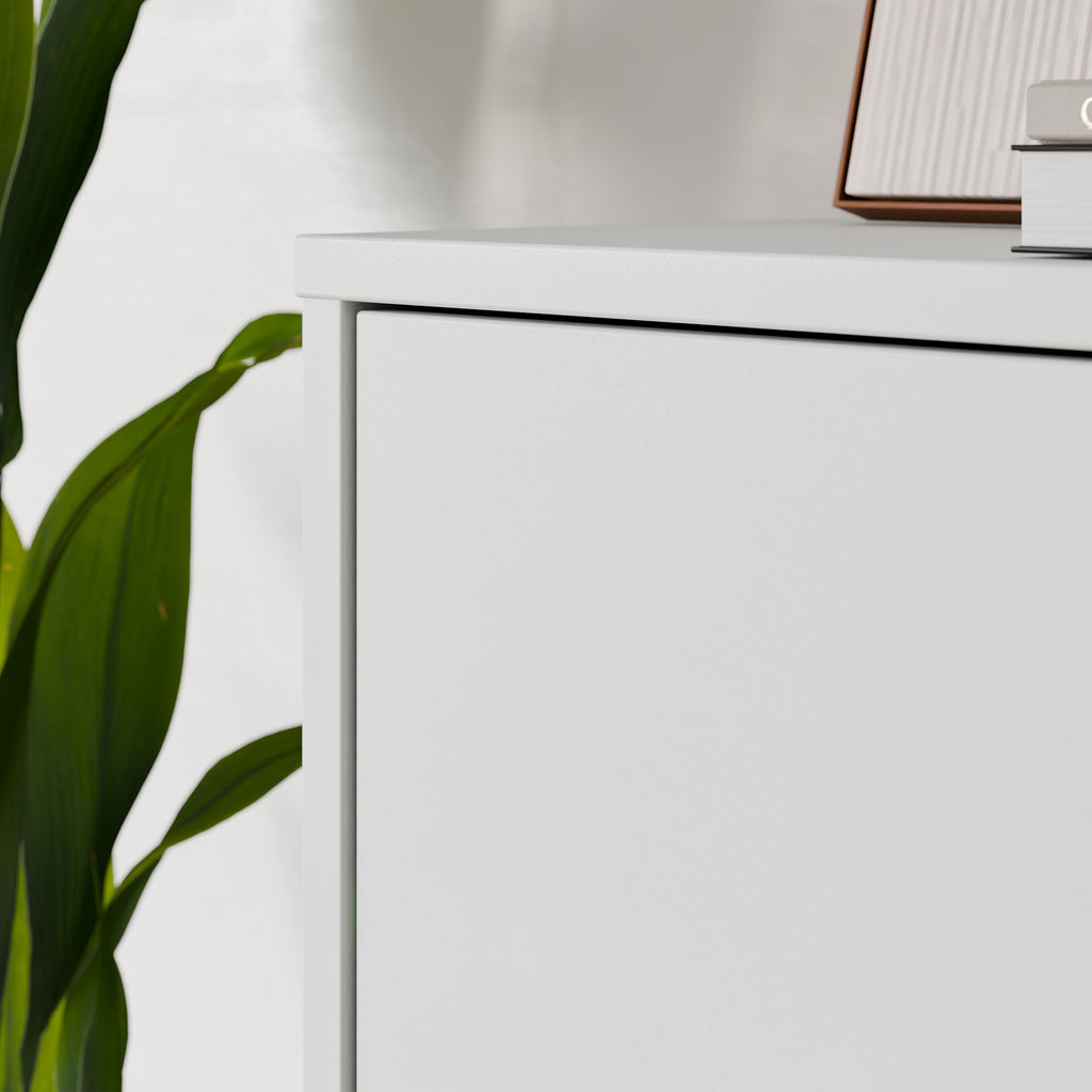Alice Springs Tall Shoe Cabinet with 4 Doors Push-to-Open in Light Grey