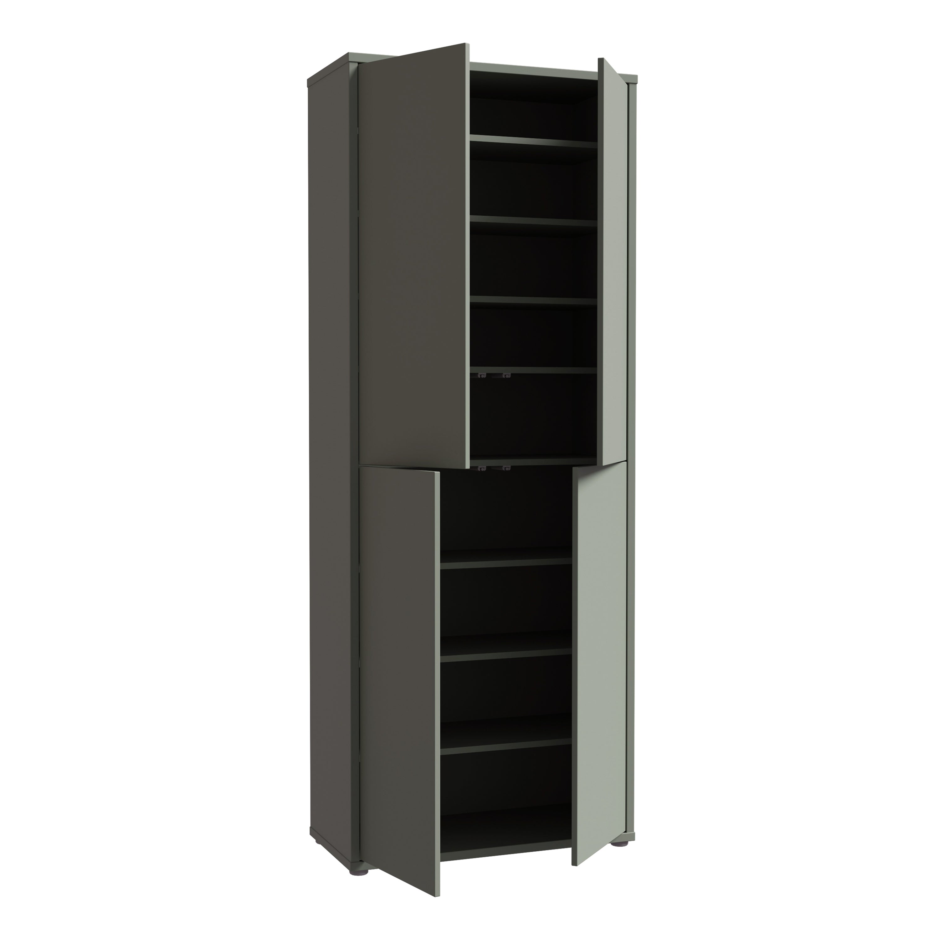Alice Springs Tall Shoe Cabinet with 4 Doors Push-to-Open in Sage Green