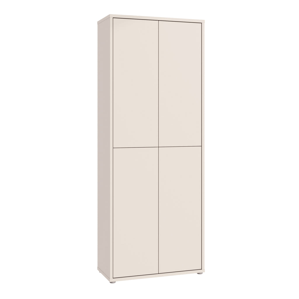 Alice Springs Tall Shoe Cabinet with 4 Doors Push-to-Open in Sand