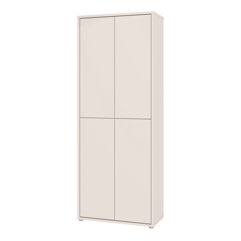 Alice Springs Tall Shoe Cabinet with 4 Doors Push-to-Open in Sand