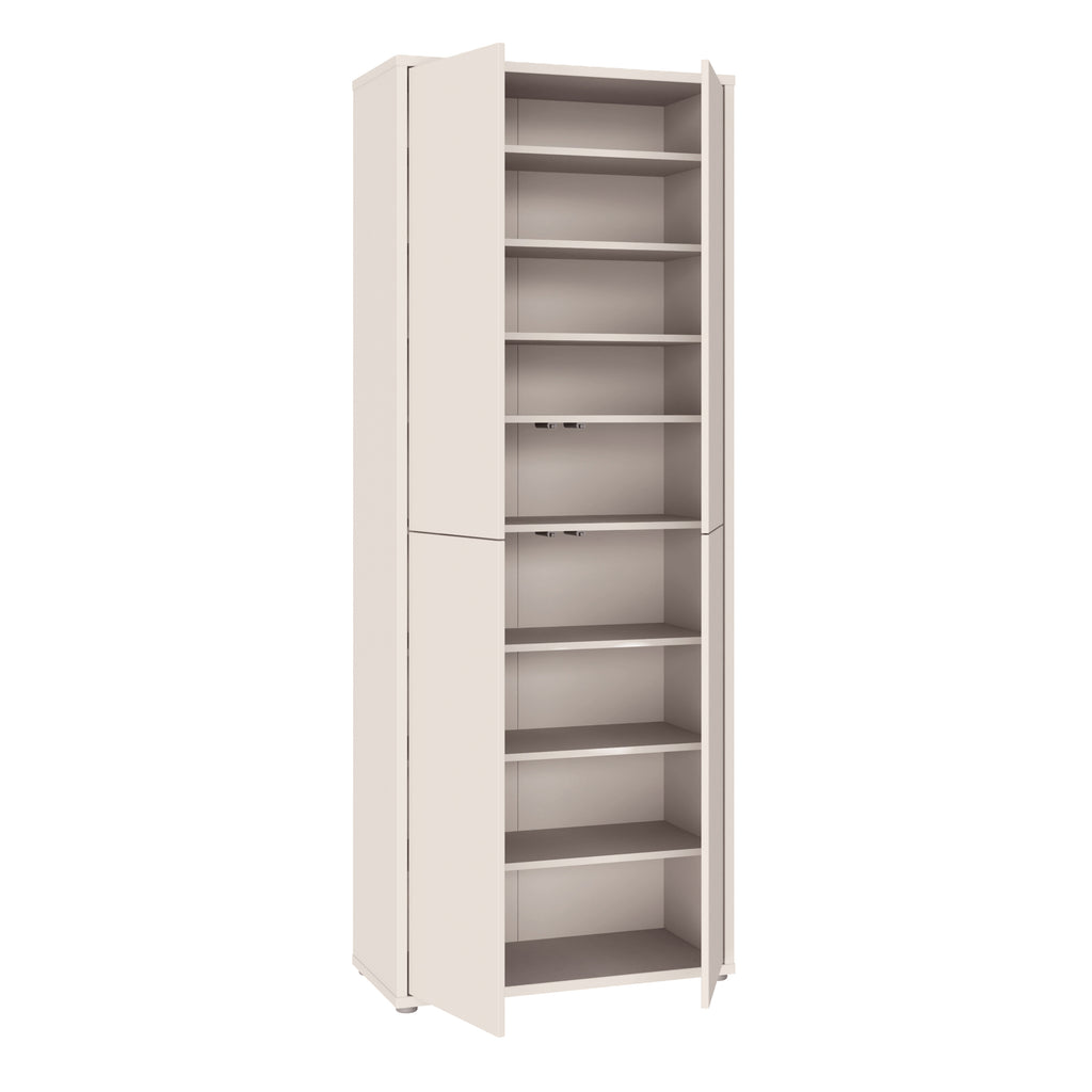 Alice Springs Tall Shoe Cabinet with 4 Doors Push-to-Open in Sand
