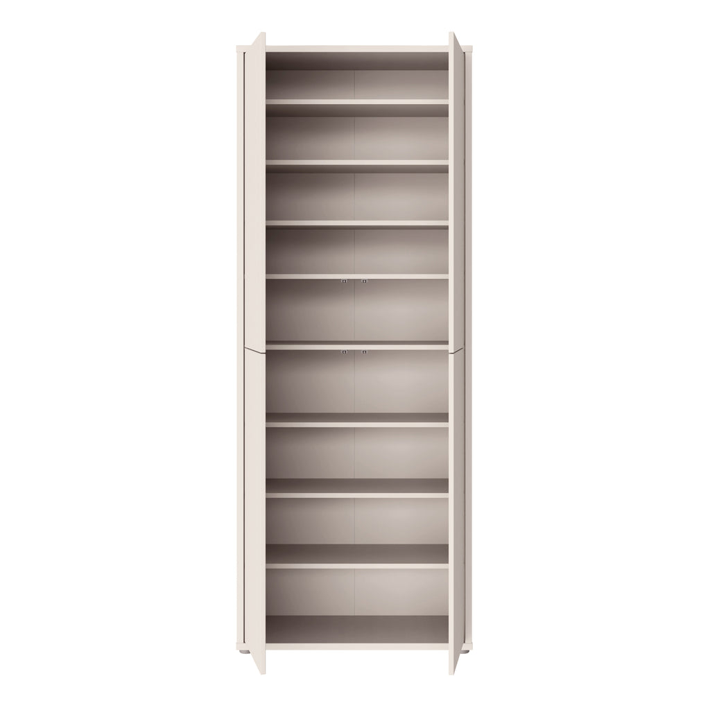 Alice Springs Tall Shoe Cabinet with 4 Doors Push-to-Open in Sand
