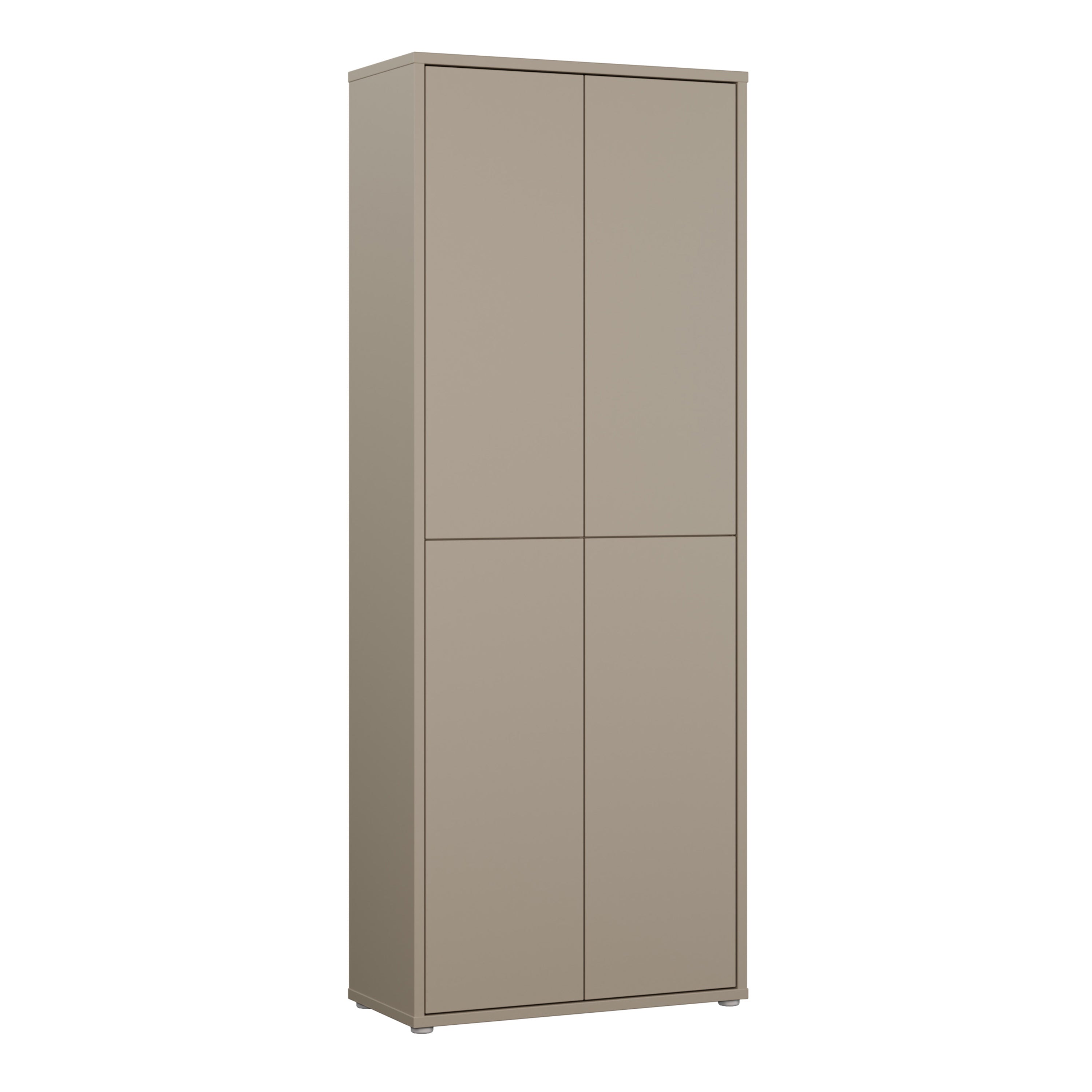 Alice Springs Tall Shoe Cabinet with 4 Doors Push-to-Open in Taupe