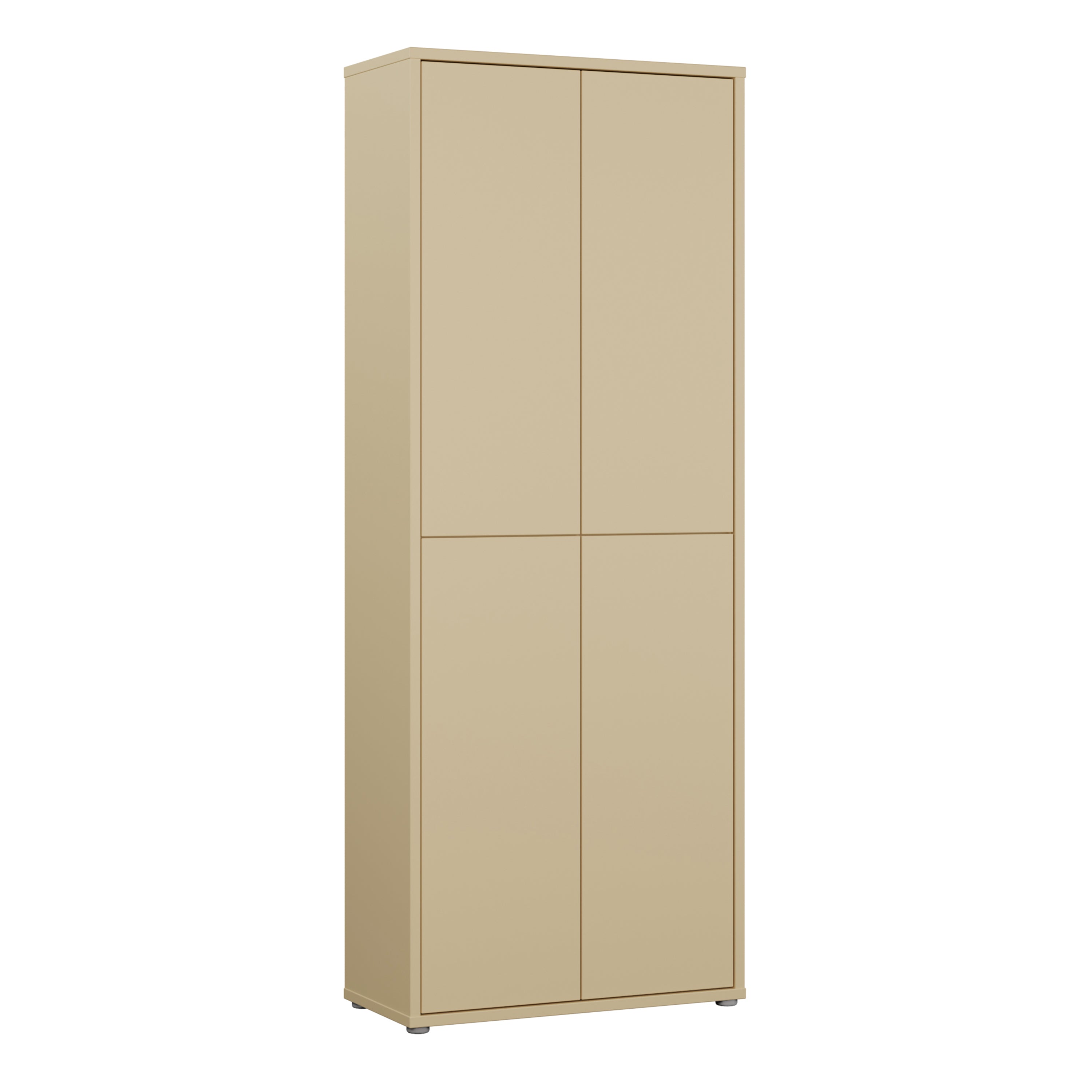 Alice Springs Tall Shoe Cabinet with 4 Doors Push-to-Open in Butter Yellow