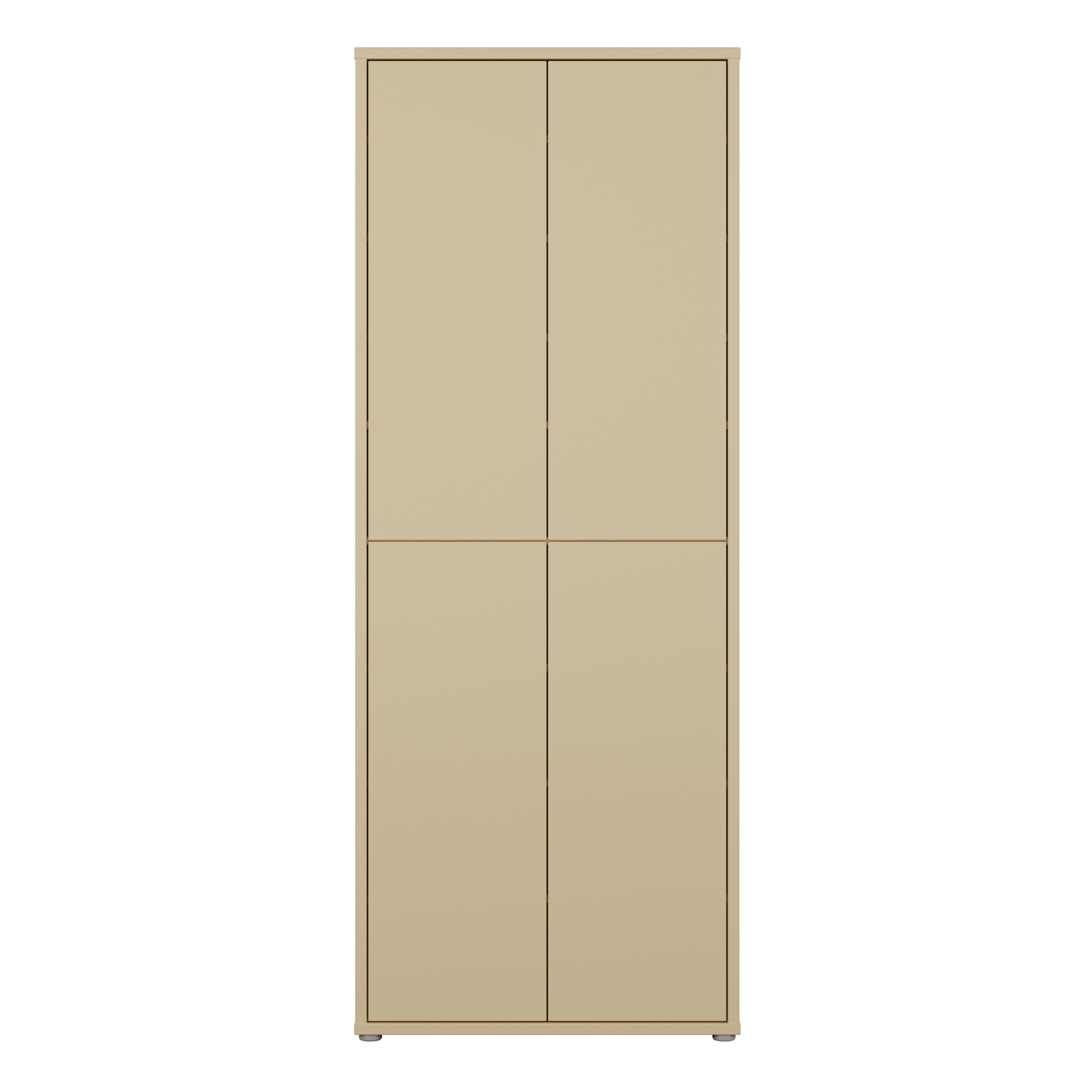 Alice Springs Tall Shoe Cabinet with 4 Doors Push-to-Open in Butter Yellow