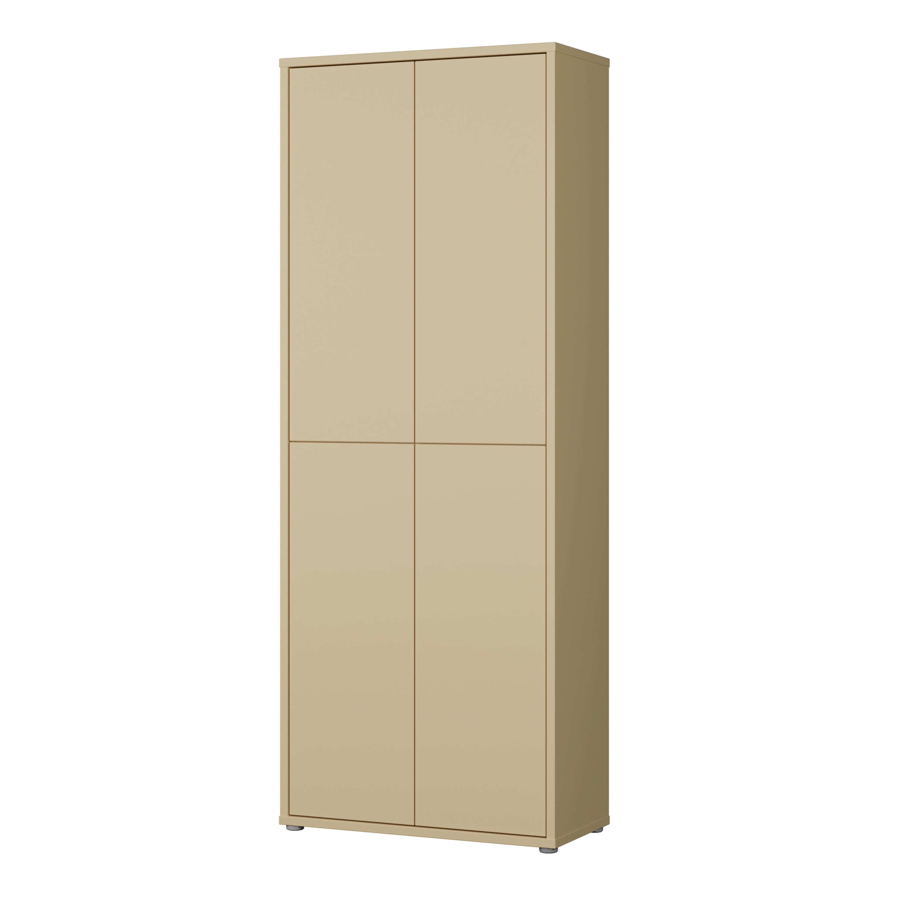 Alice Springs Tall Shoe Cabinet with 4 Doors Push-to-Open in Butter Yellow