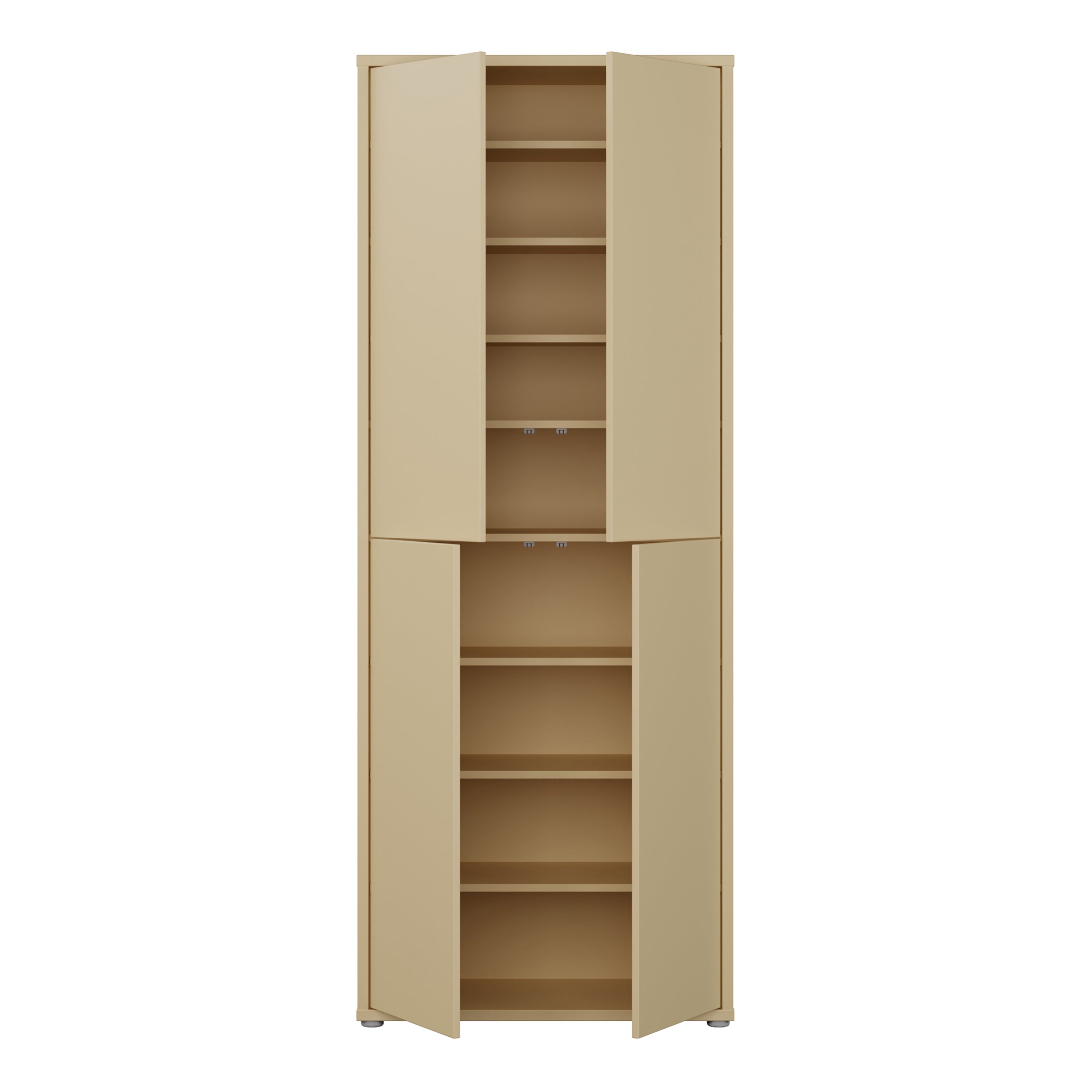 Alice Springs Tall Shoe Cabinet with 4 Doors Push-to-Open in Butter Yellow
