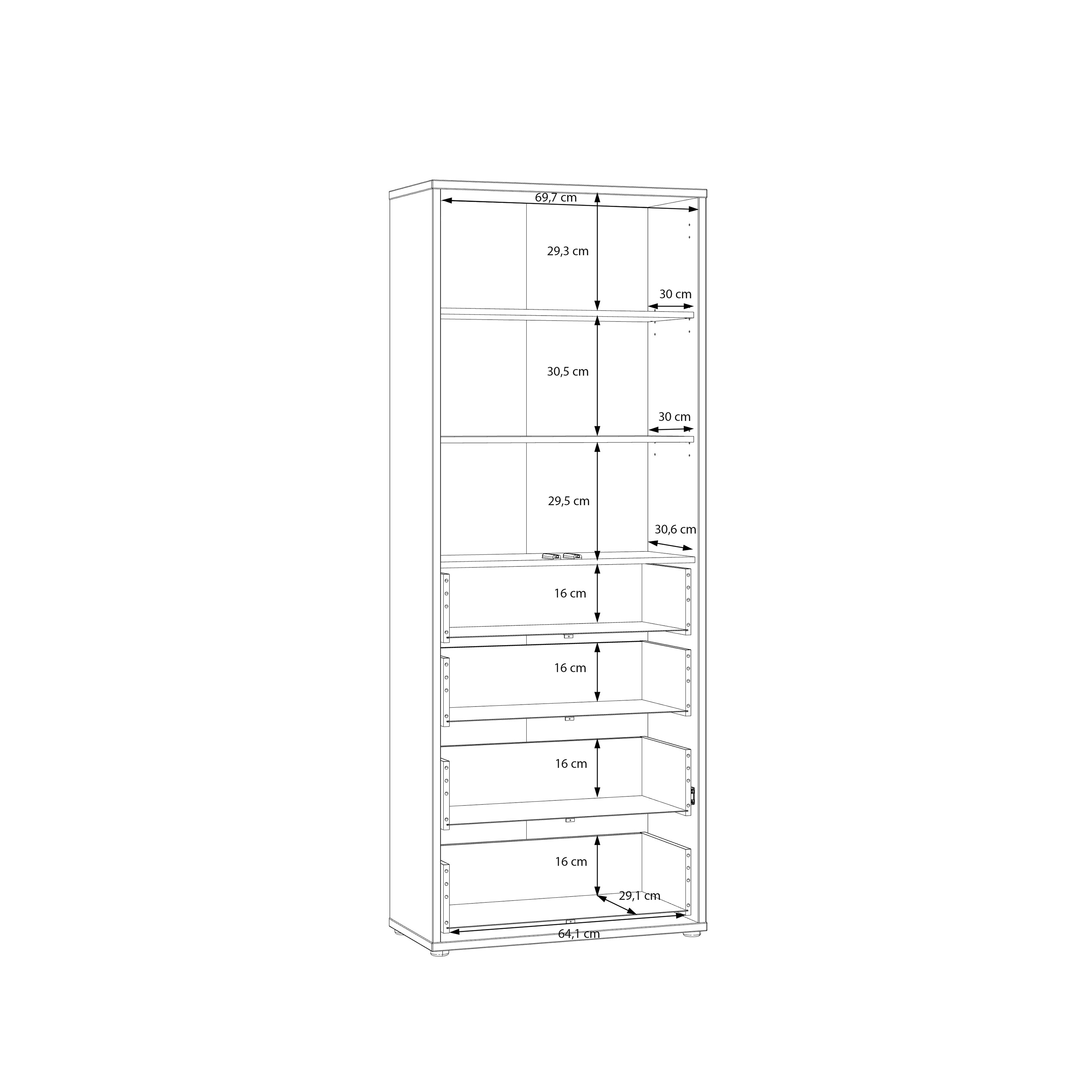 Alice Springs Tall Storage Cabinet with Push-to-Open Doors & 4 Drawers in Sand
