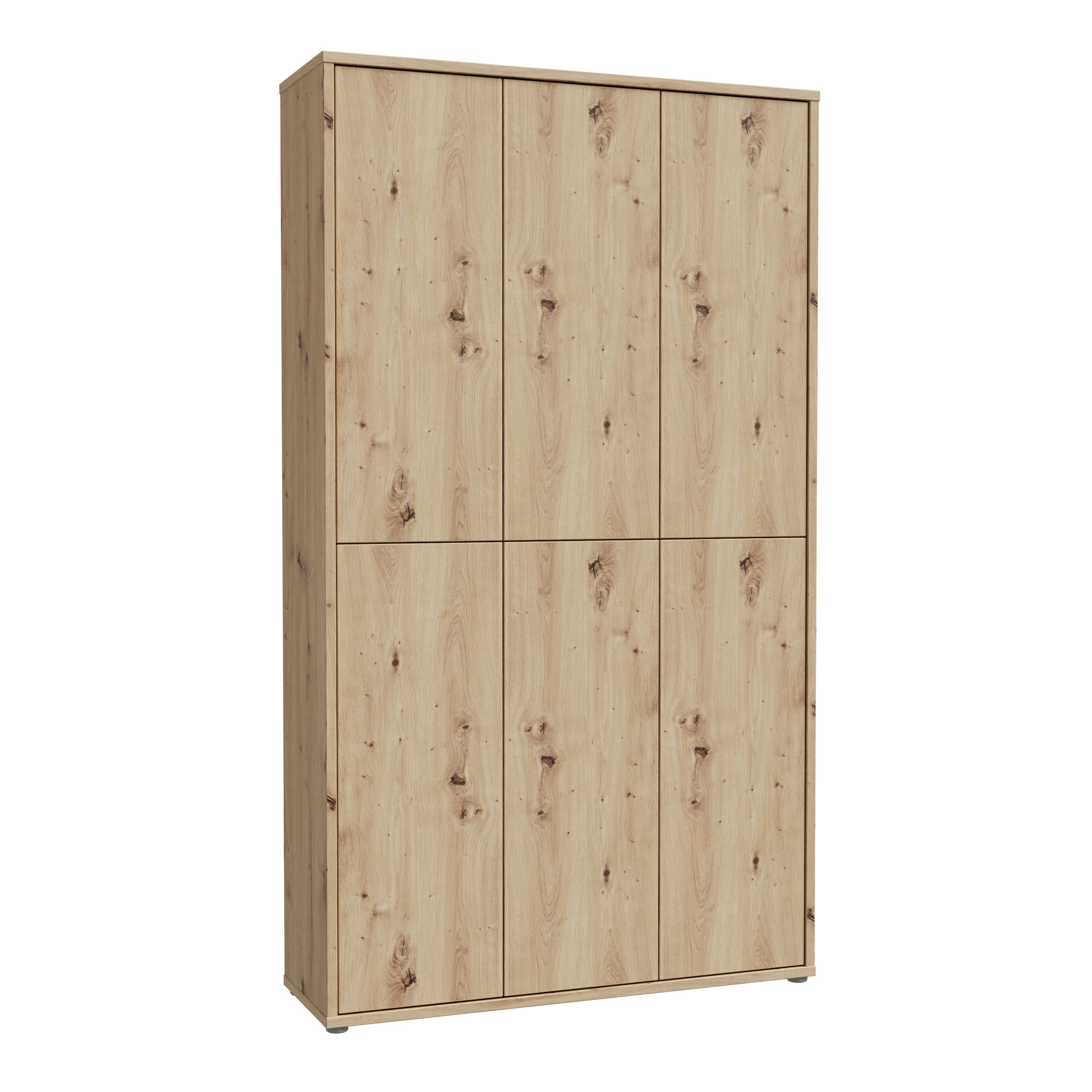Alice Springs Shoe Cabinet with 6 Doors Push-to-Open in Artisan Oak
