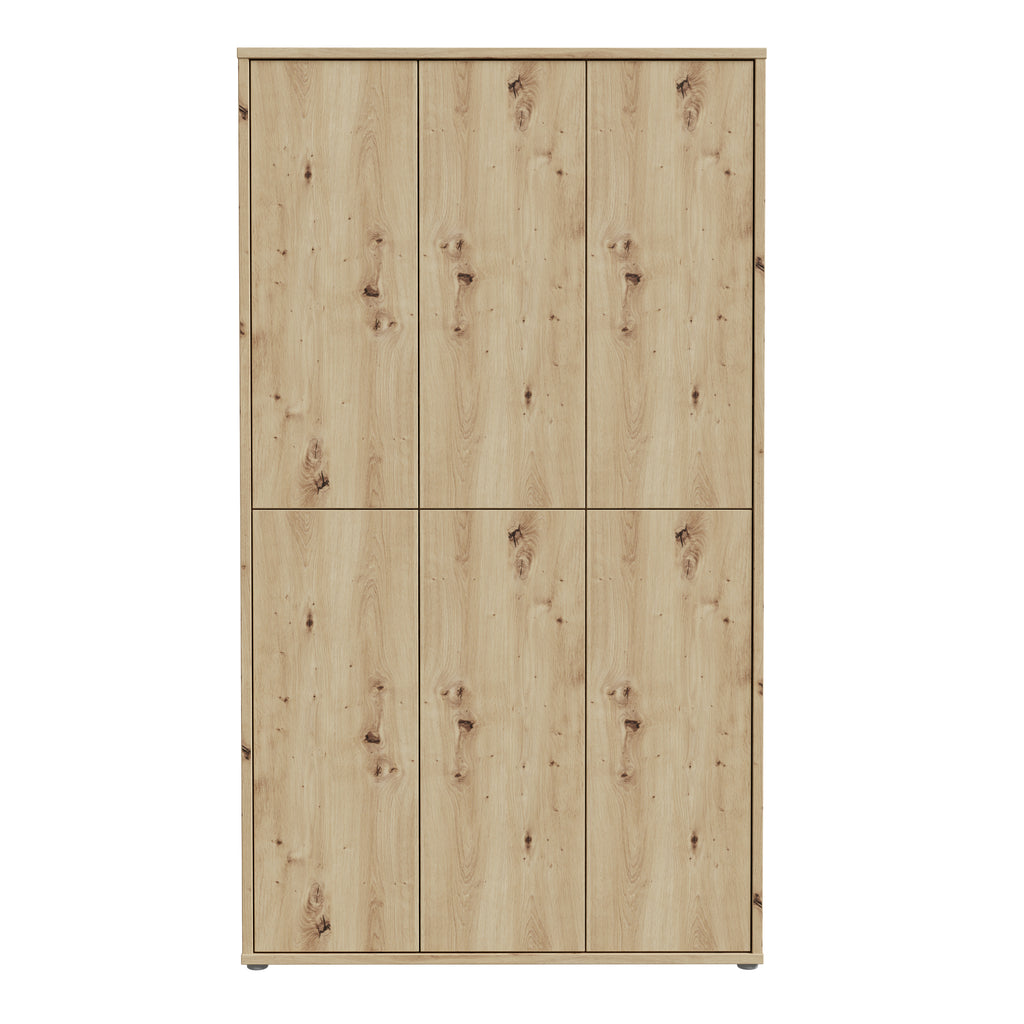 Alice Springs Shoe Cabinet with 6 Doors Push-to-Open in Artisan Oak