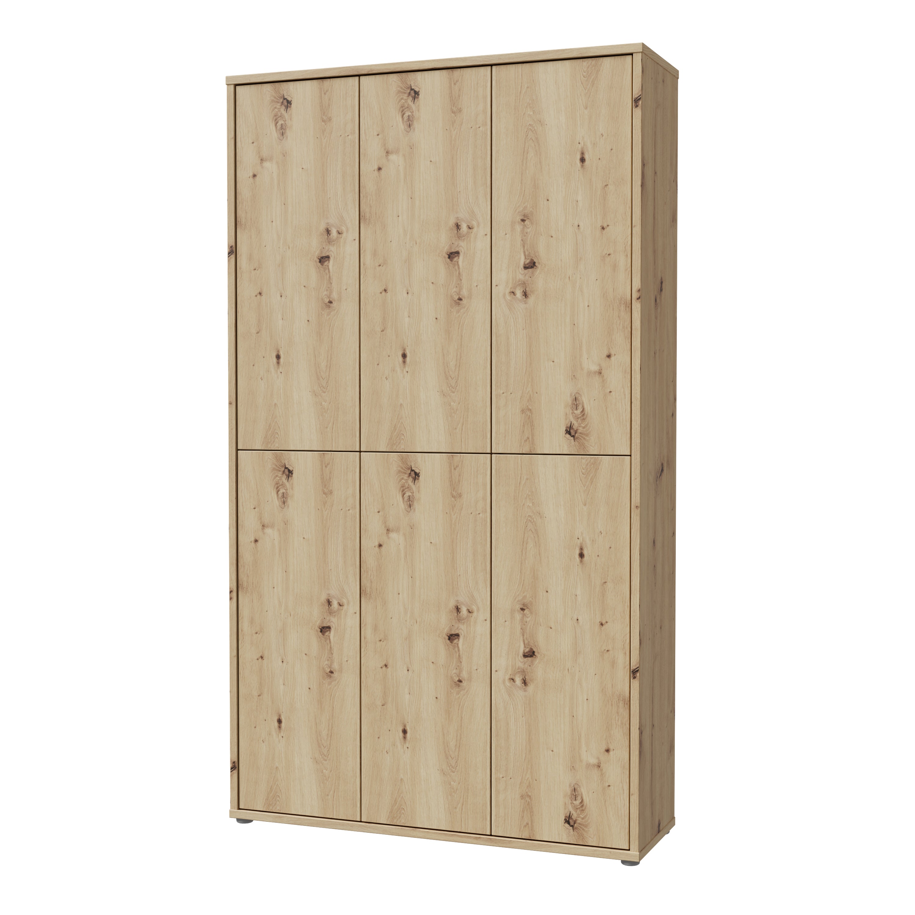 Alice Springs Shoe Cabinet with 6 Doors Push-to-Open in Artisan Oak