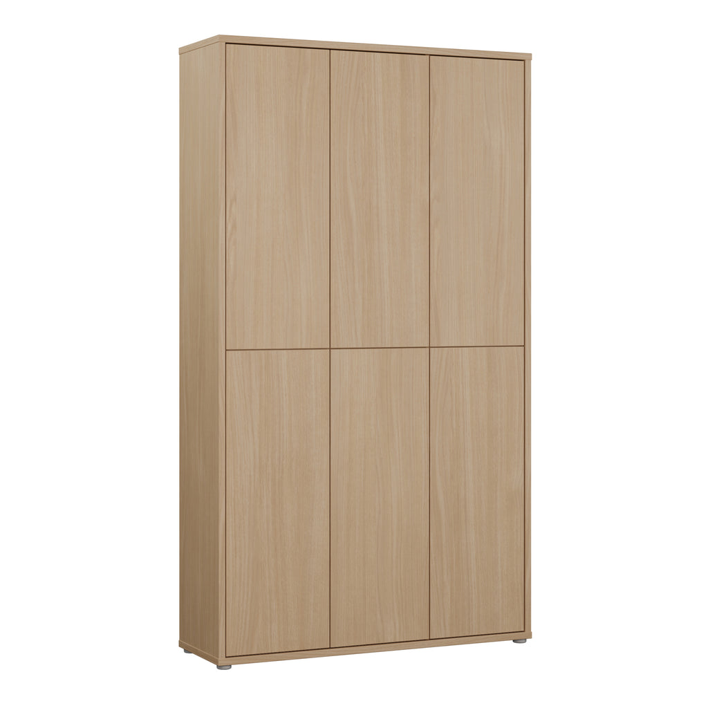 Alice Springs Tall Shoe Cabinet with 6 Doors Push-to-Open in Elegancia Oak
