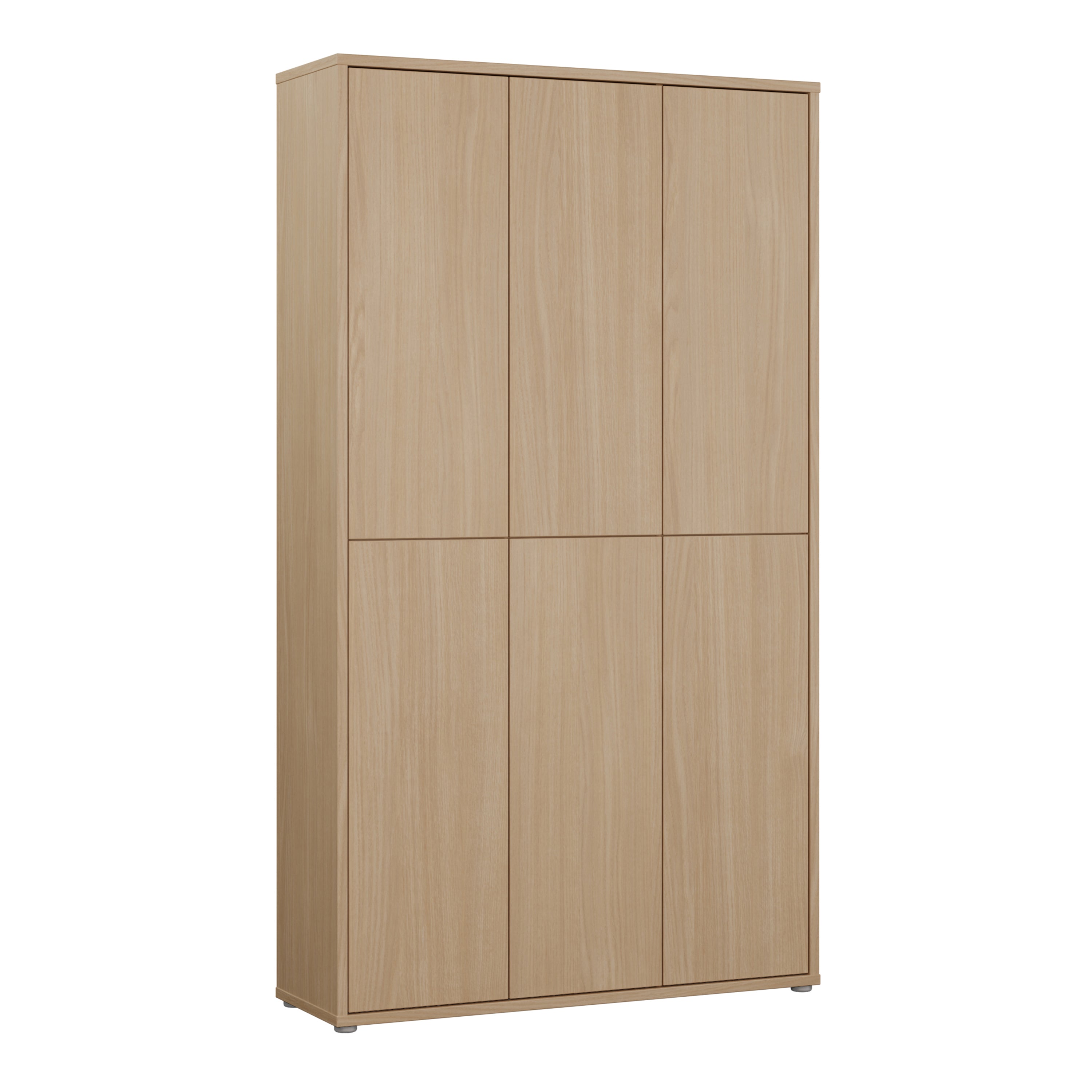 Alice Springs Tall Shoe Cabinet with 6 Doors Push-to-Open in Elegancia Oak