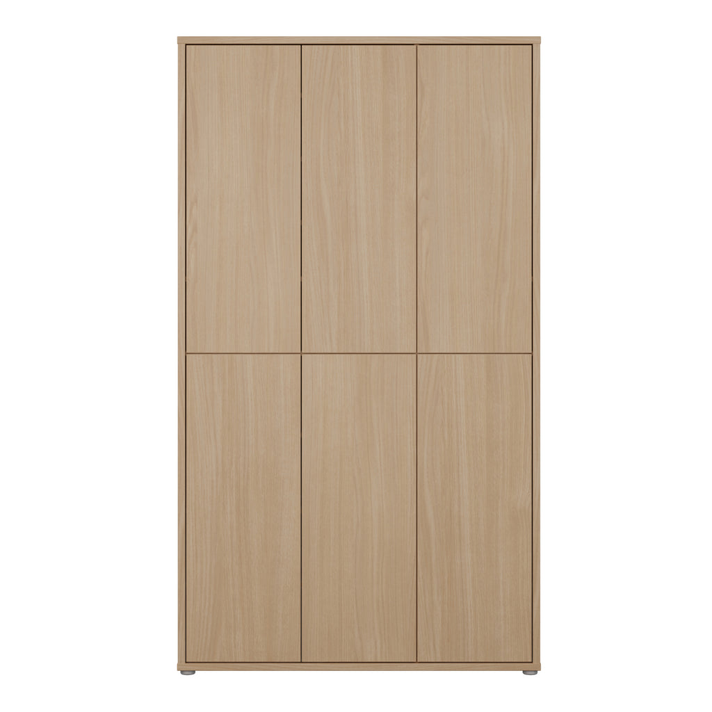 Alice Springs Tall Shoe Cabinet with 6 Doors Push-to-Open in Elegancia Oak