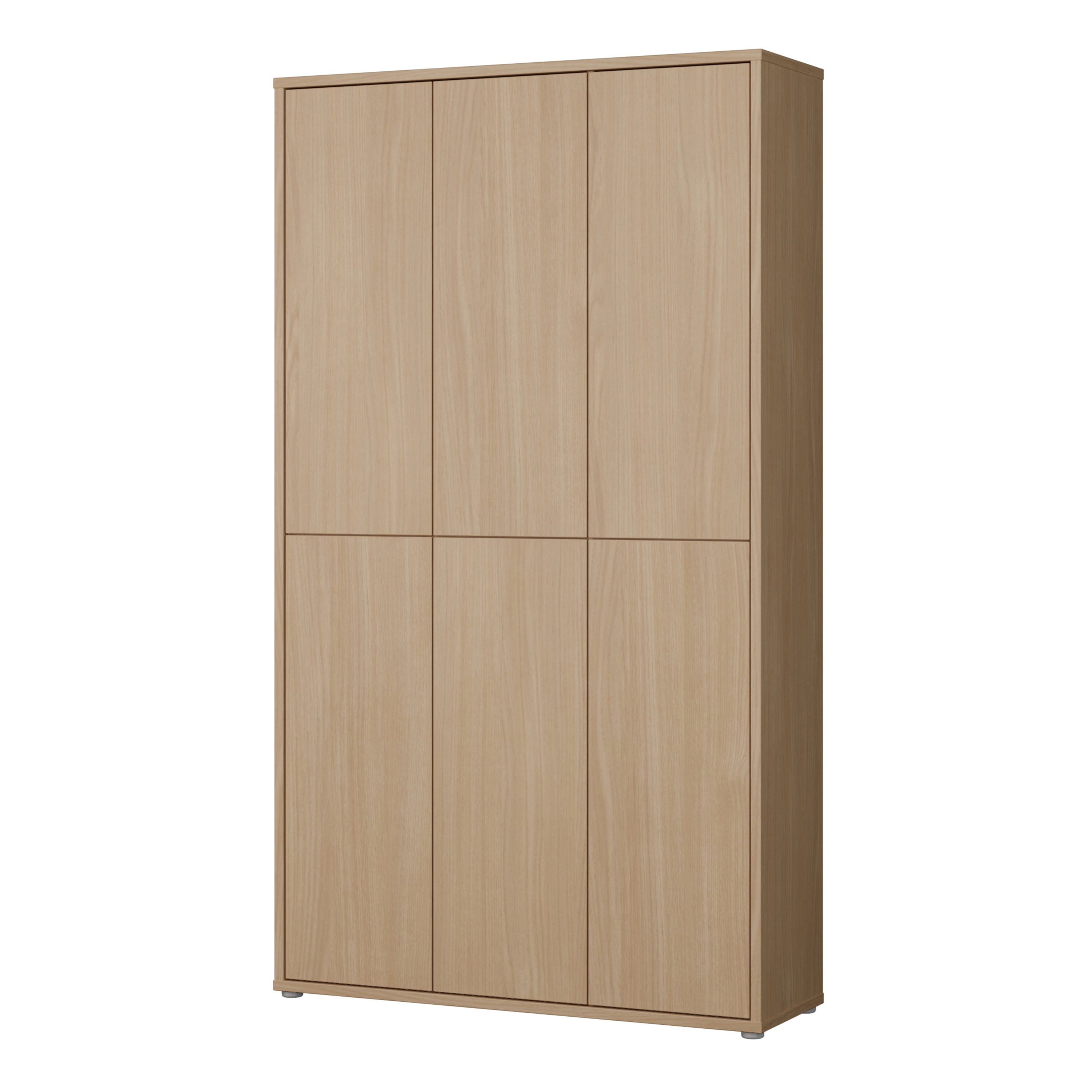 Alice Springs Tall Shoe Cabinet with 6 Doors Push-to-Open in Elegancia Oak