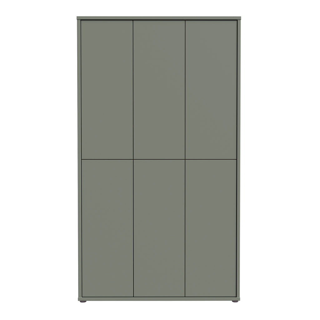 Alice Springs Tall Shoe Cabinet with 6 Doors Push-to-Open in Sage Green