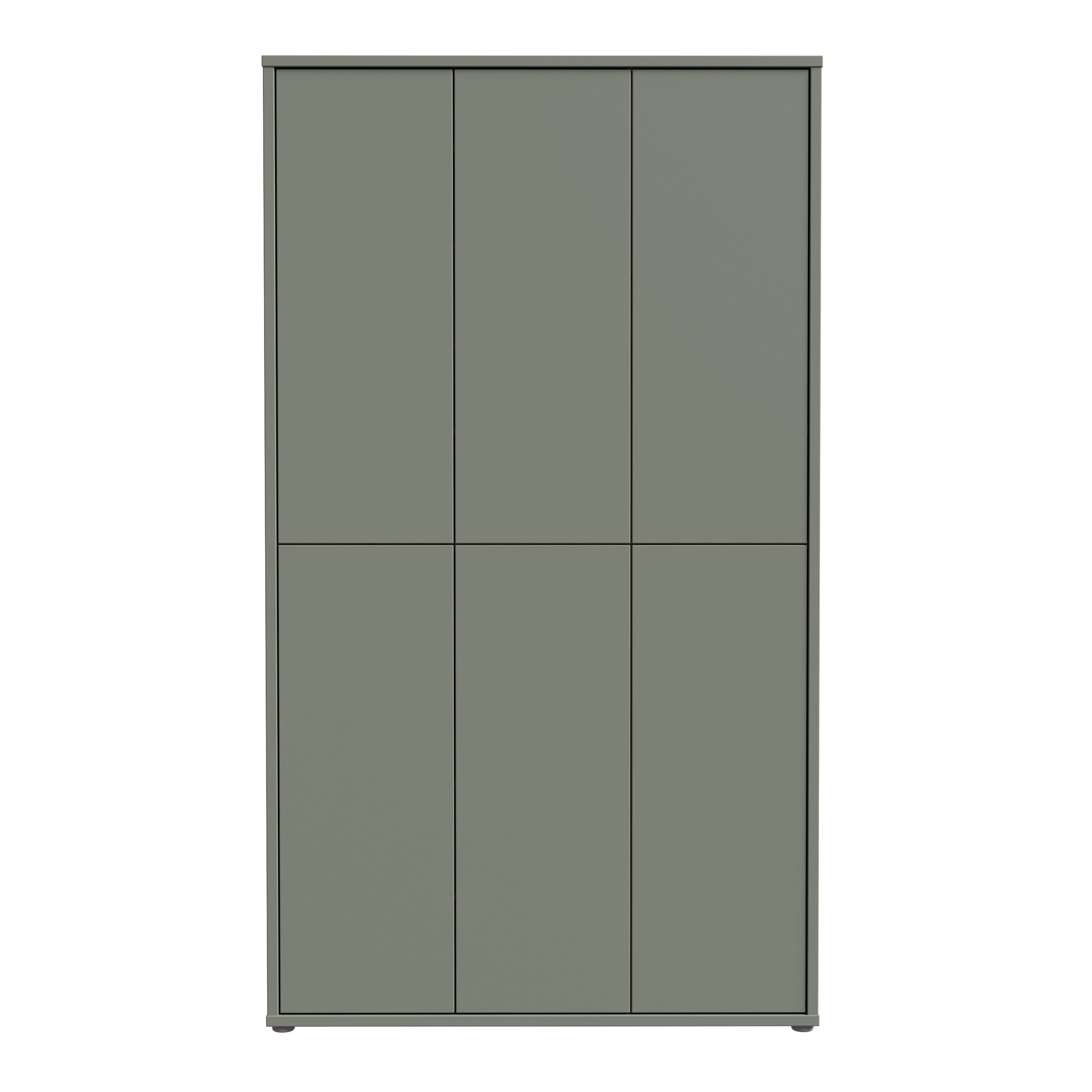 Alice Springs Tall Shoe Cabinet with 6 Doors Push-to-Open in Sage Green