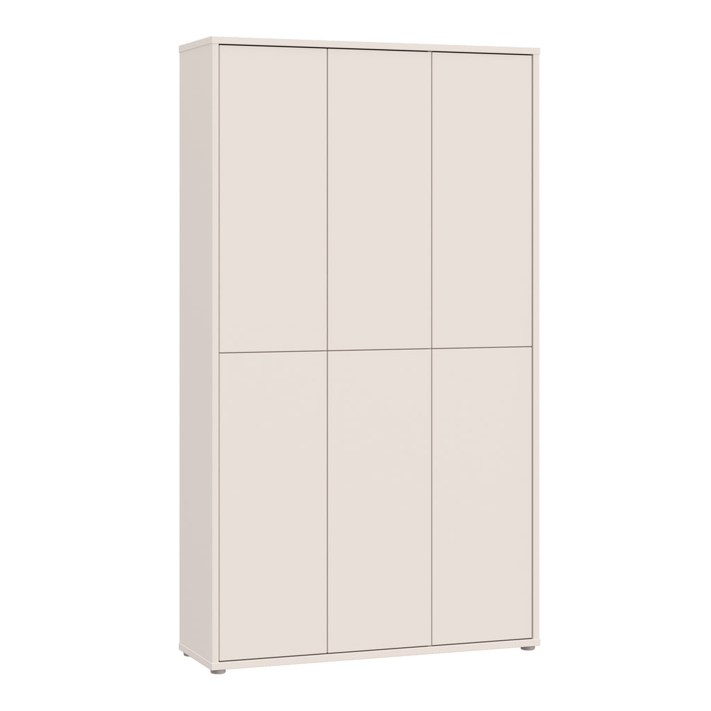 Alice Springs Tall Shoe Cabinet with 6 Doors Push-to-Open in Sand