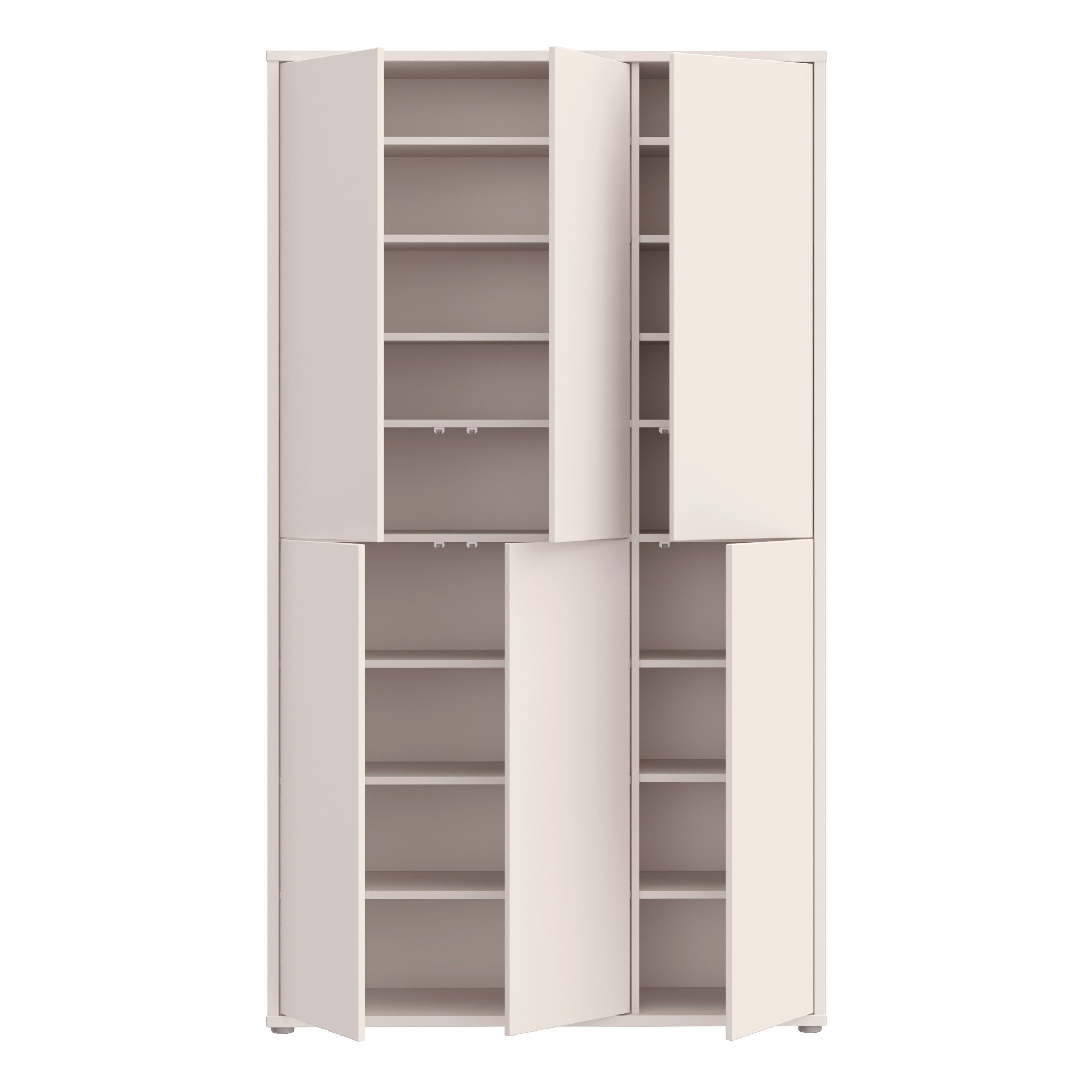 Alice Springs Tall Shoe Cabinet with 6 Doors Push-to-Open in Sand