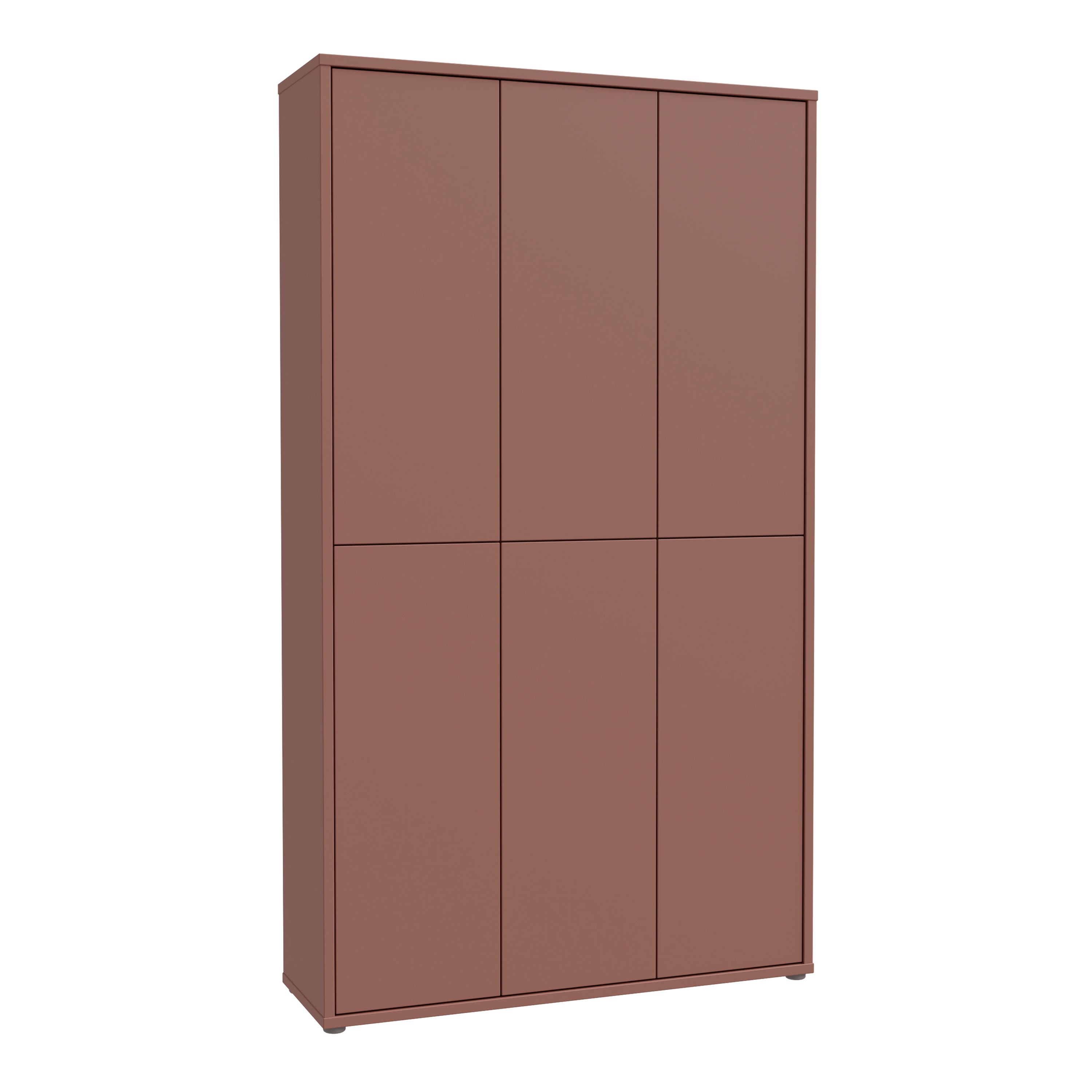 Alice Springs Tall Shoe Cabinet with 6 Doors Push-to-Open in Terracotta