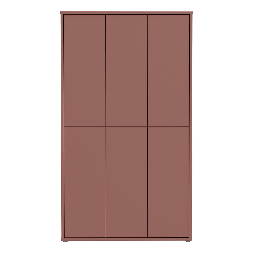 Alice Springs Tall Shoe Cabinet with 6 Doors Push-to-Open in Terracotta