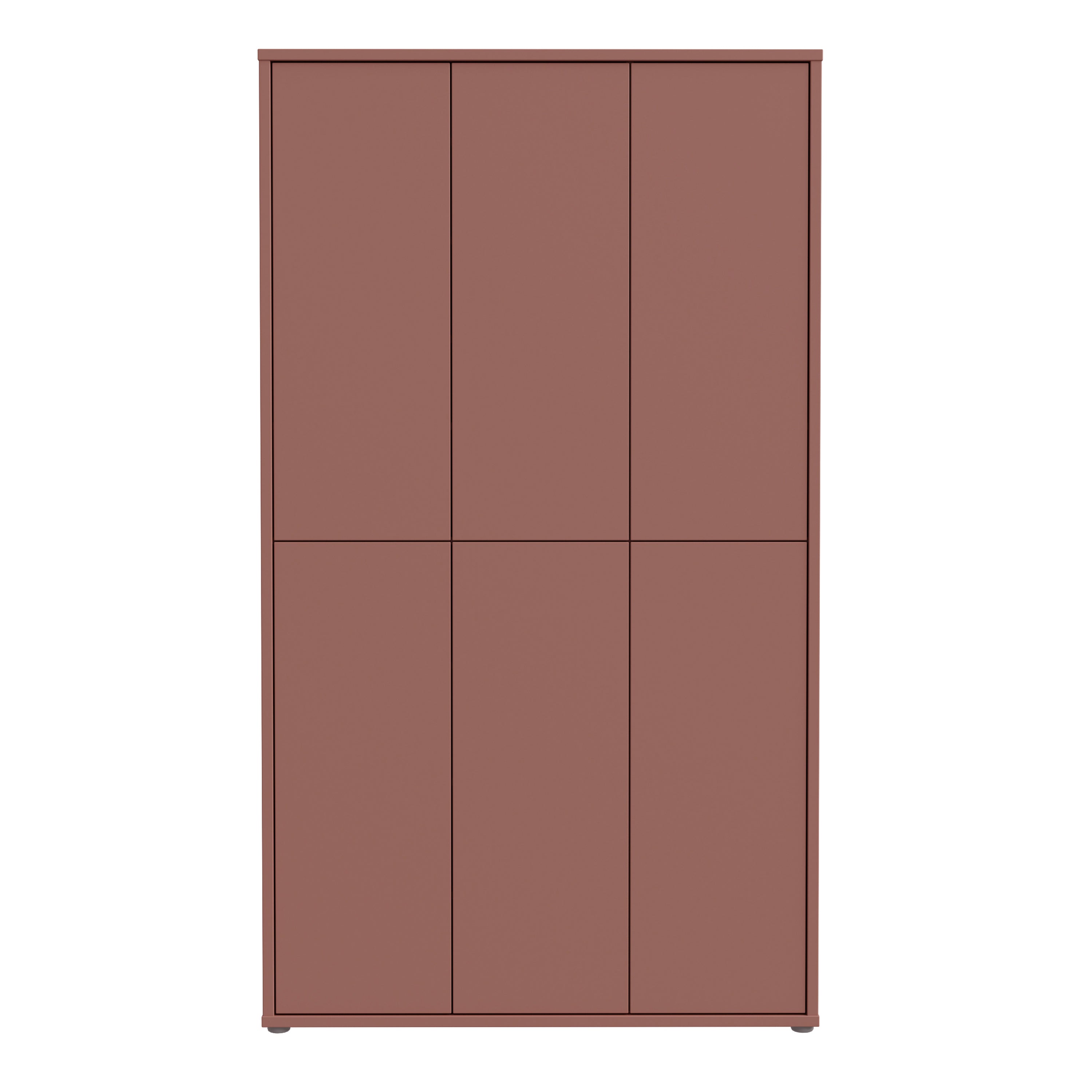 Alice Springs Tall Shoe Cabinet with 6 Doors Push-to-Open in Terracotta