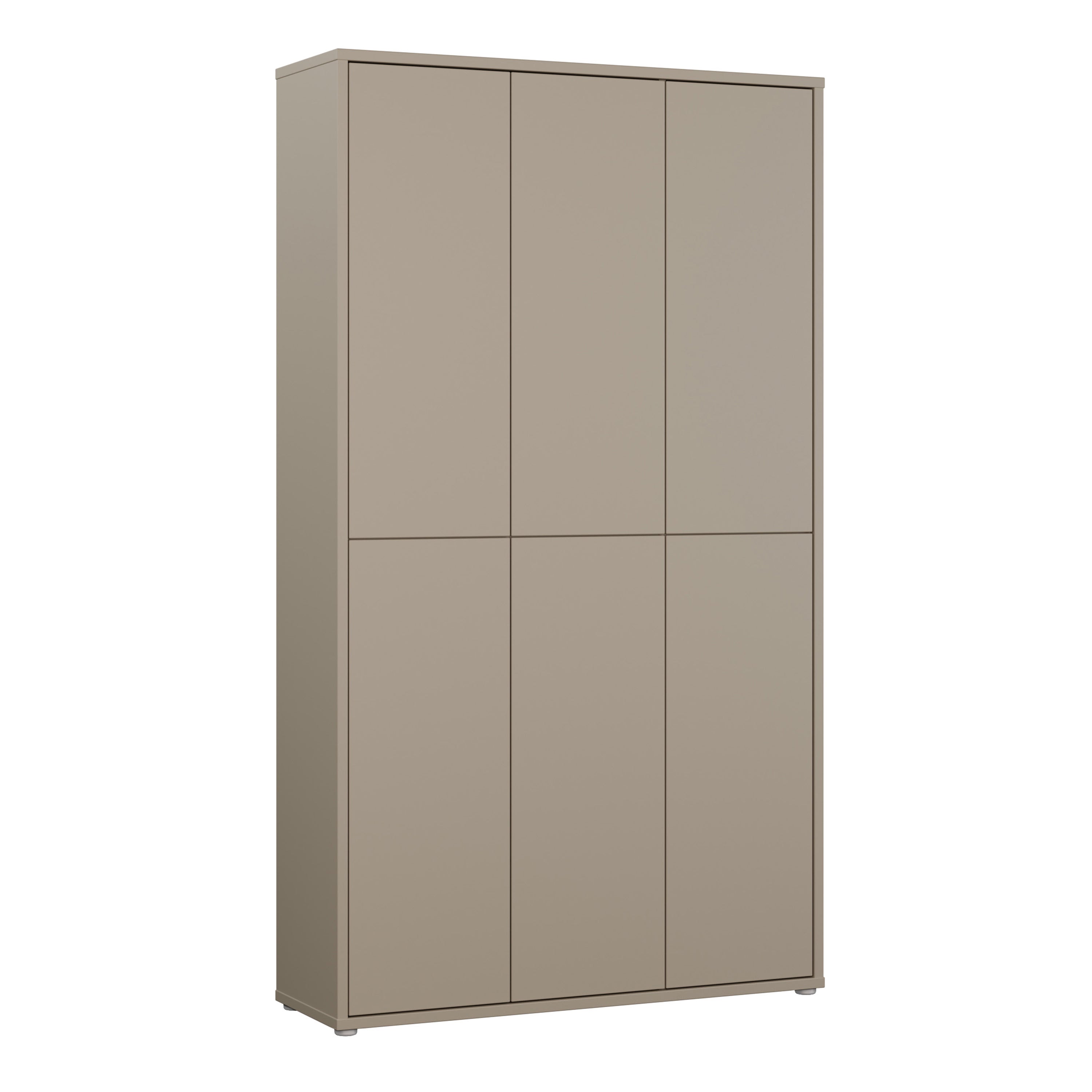 Alice Springs Tall Shoe Cabinet with 6 Doors Push-to-Open in Taupe