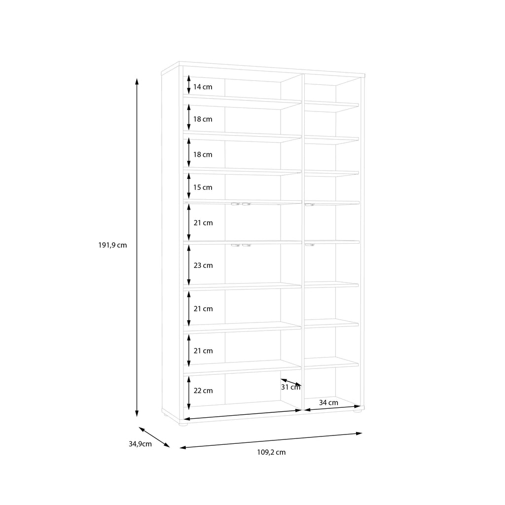 Alice Springs Tall Shoe Cabinet with 6 Doors Push-to-Open in Night Blue