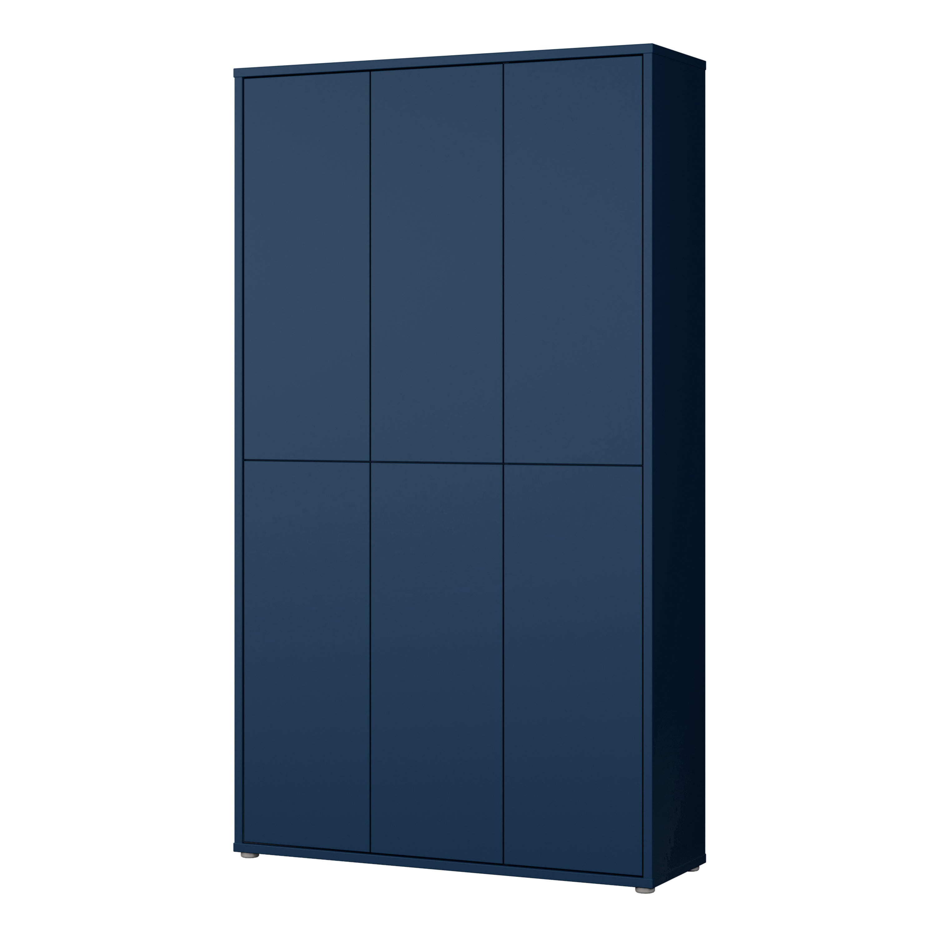 Alice Springs Tall Shoe Cabinet with 6 Doors Push-to-Open in Night Blue