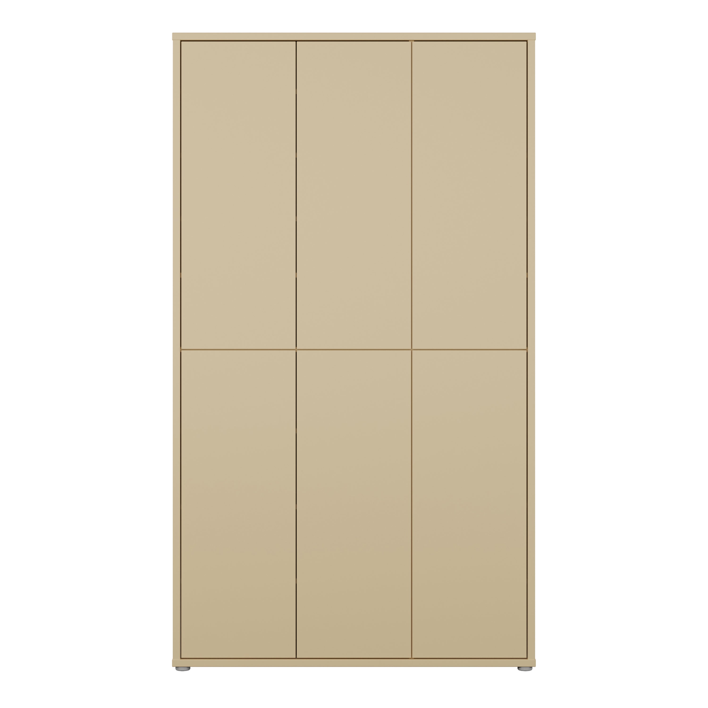 Alice Springs Tall Shoe Cabinet with 6 Doors Push-to-Open in Butter Yellow