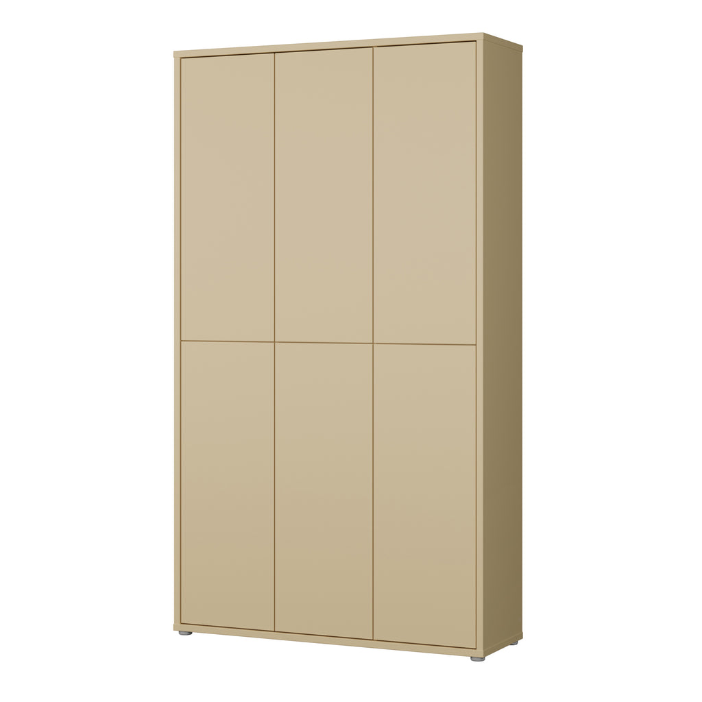 Alice Springs Tall Shoe Cabinet with 6 Doors Push-to-Open in Butter Yellow
