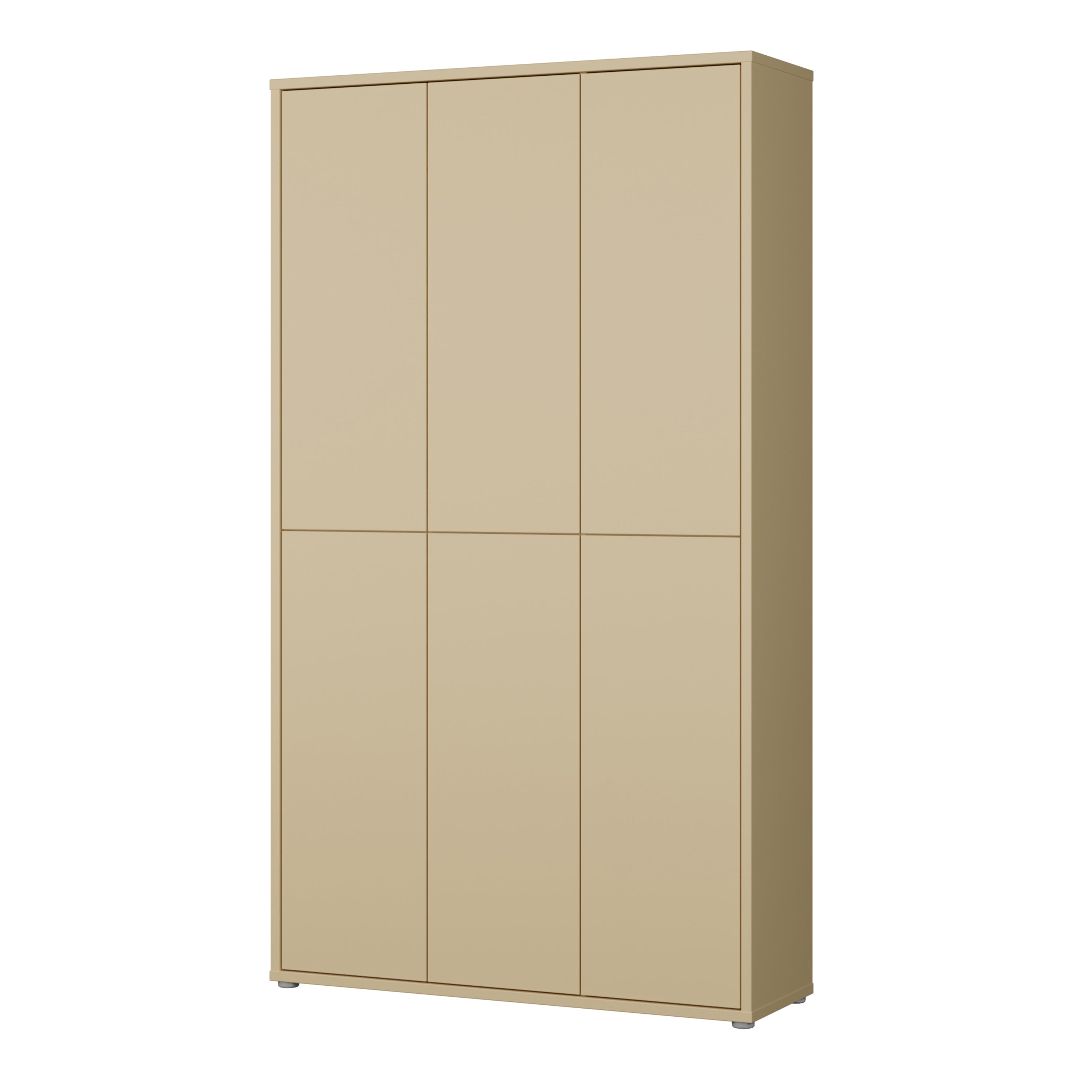 Alice Springs Tall Shoe Cabinet with 6 Doors Push-to-Open in Butter Yellow