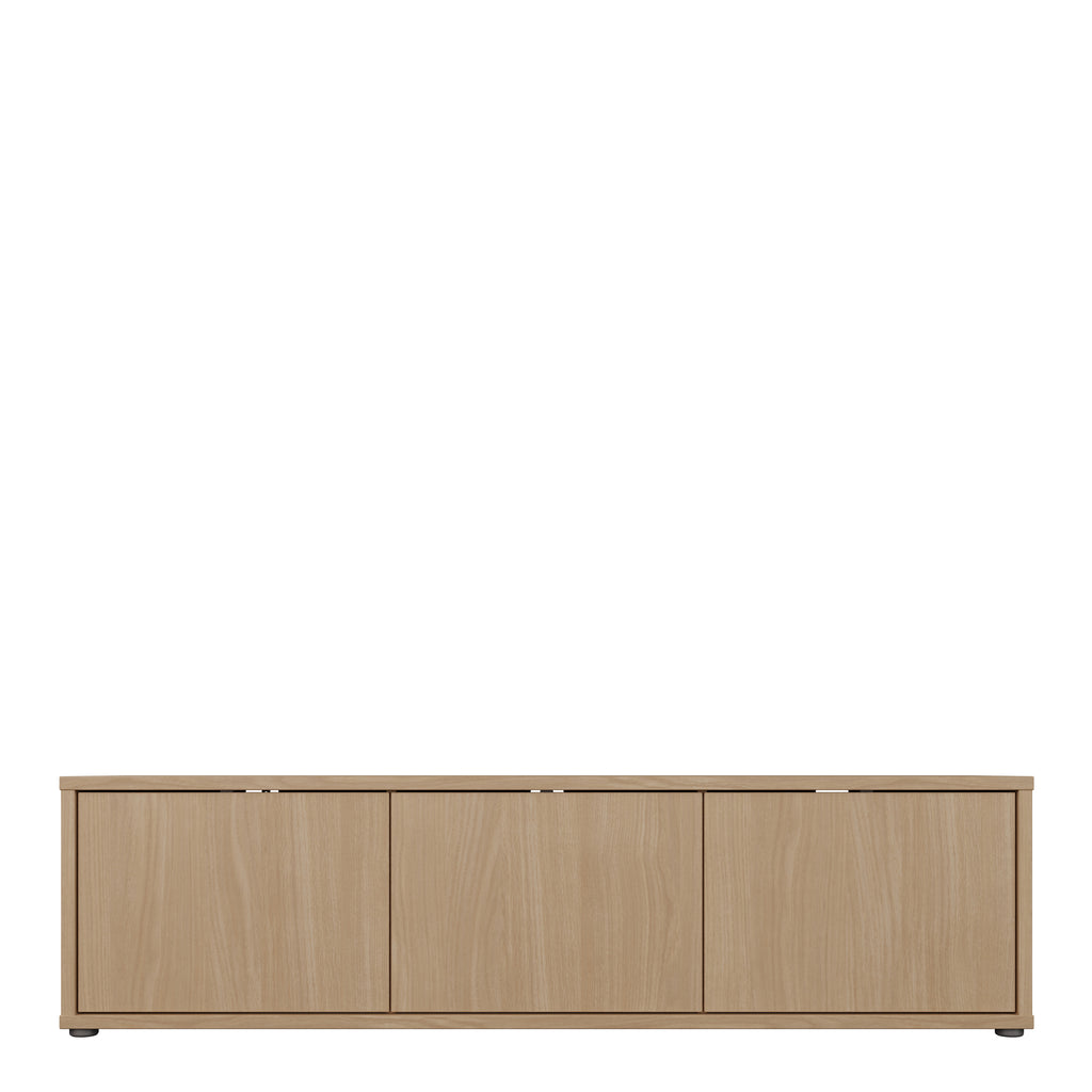 Alice Springs Wide TV Cabinet with 3 Doors Push-to-Open in Elegancia Oak