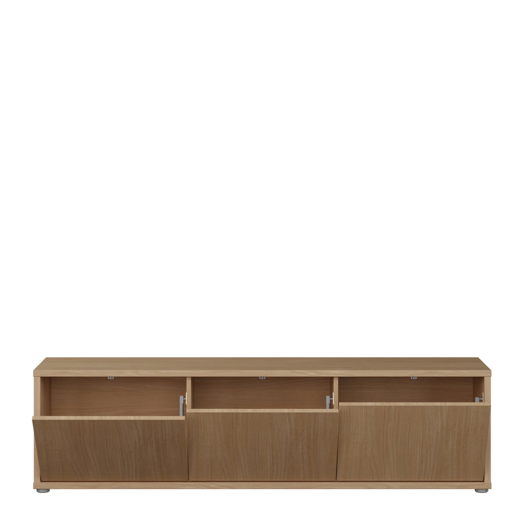 Alice Springs Wide TV Cabinet with 3 Doors Push-to-Open in Elegancia Oak