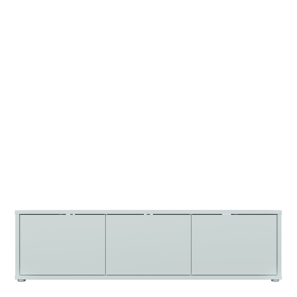 Alice Springs Wide TV Cabinet with 3 Doors Push-to-Open in Light Grey