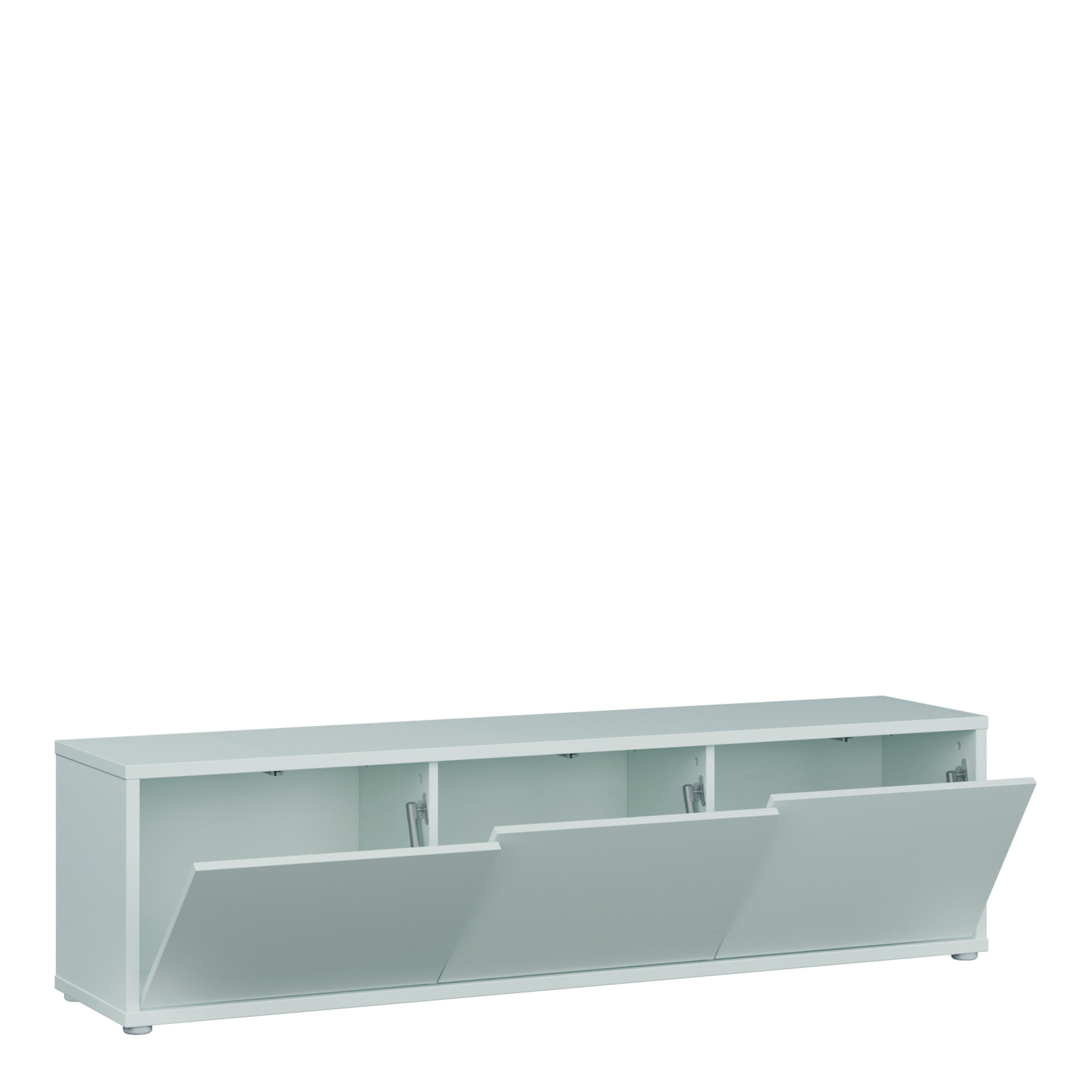 Alice Springs Wide TV Cabinet with 3 Doors Push-to-Open in Light Grey