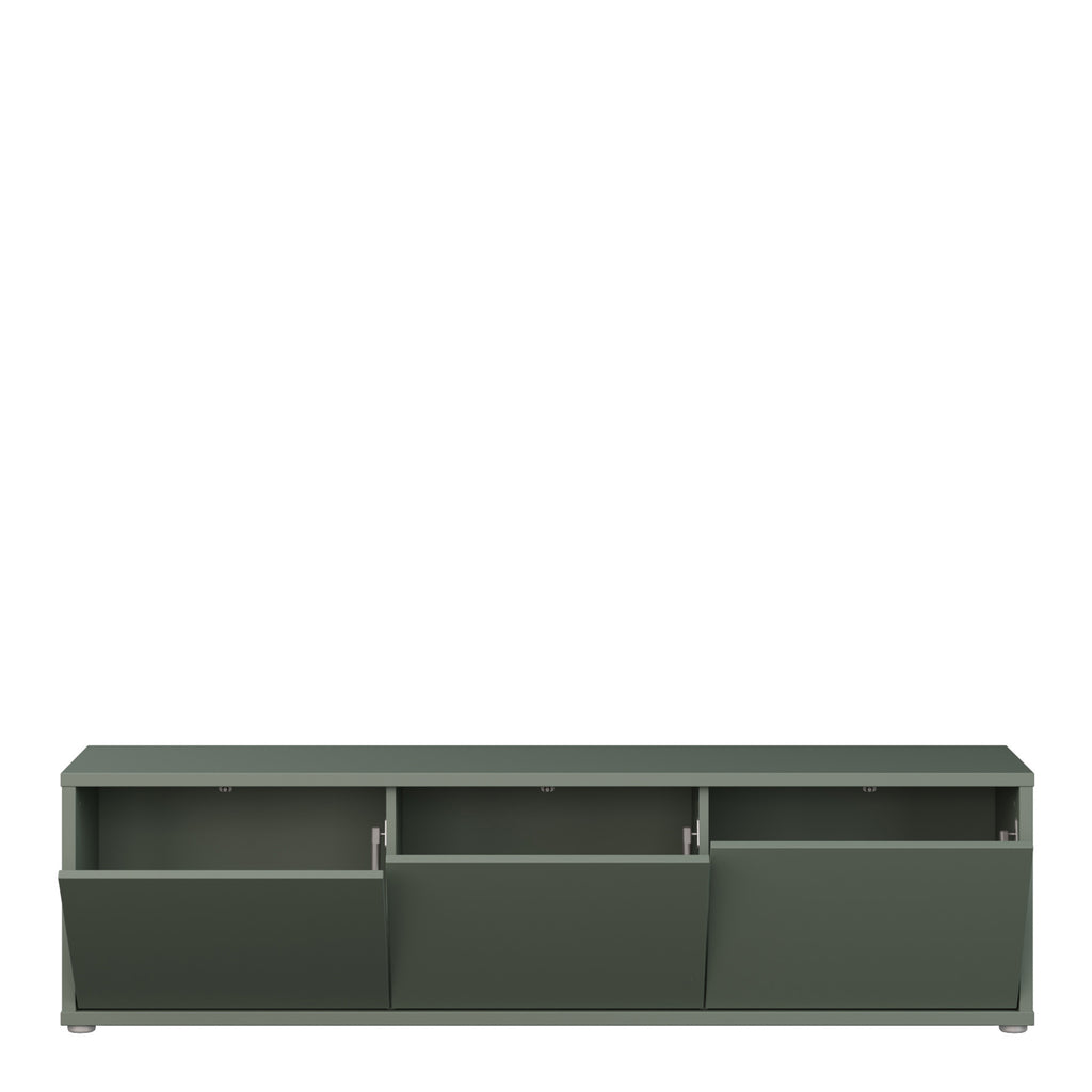 Alice Springs Wide TV Cabinet with 3 Doors Push-to-Open in Sage Green