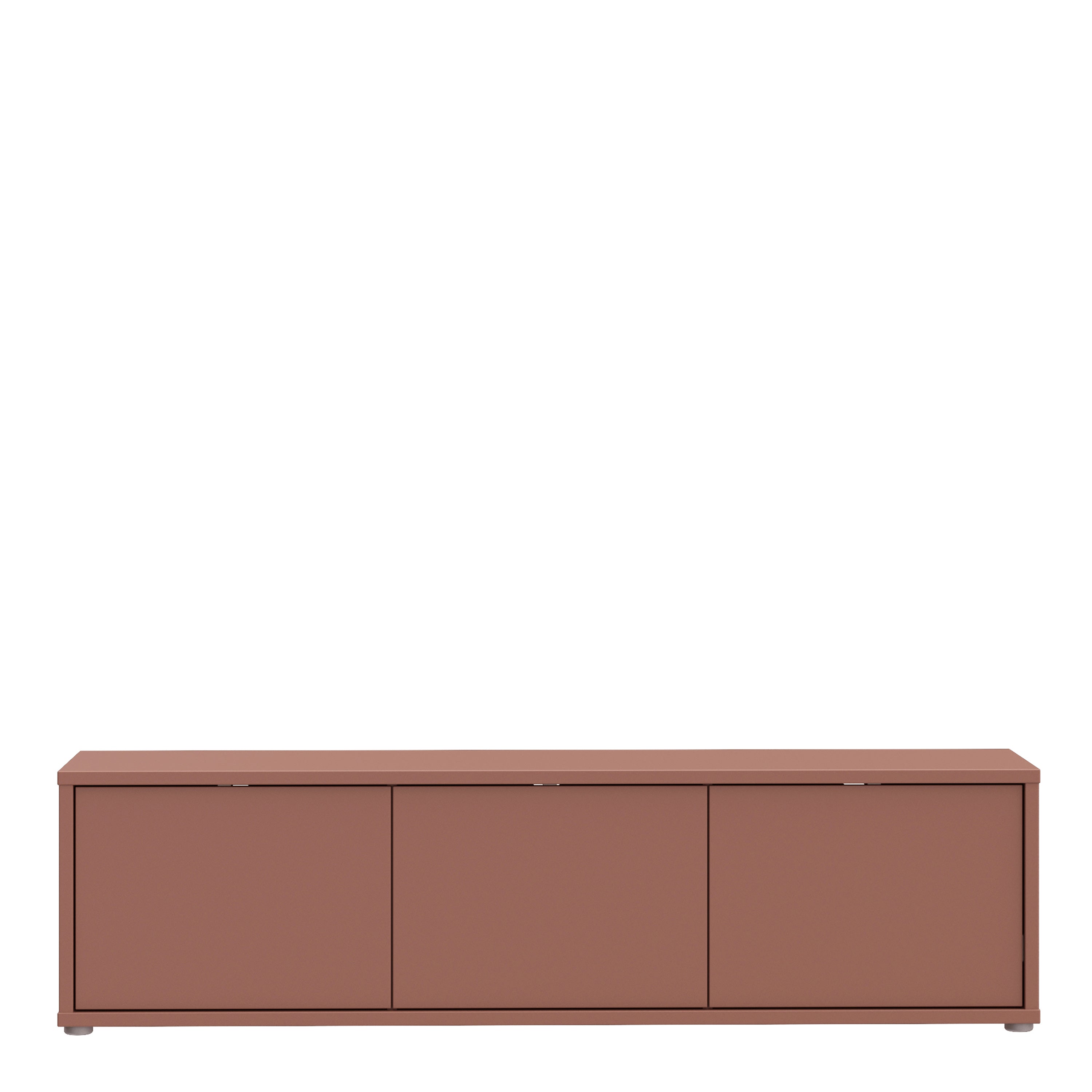 Alice Springs Wide TV Cabinet with 3 Doors Push-to-Open in Terracotta