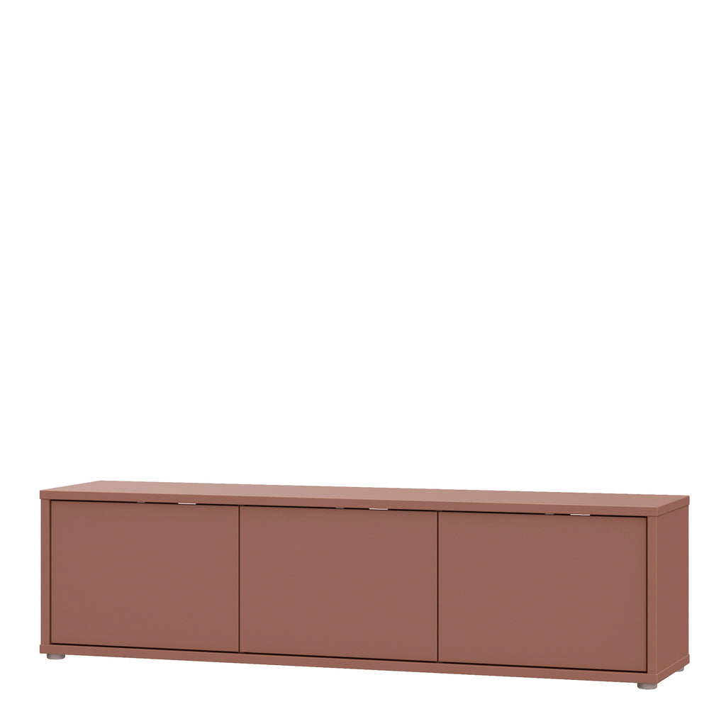 Alice Springs Wide TV Cabinet with 3 Doors Push-to-Open in Terracotta