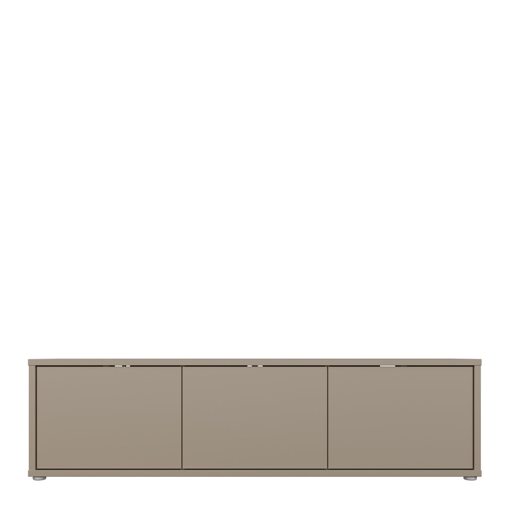 Alice Springs Wide TV Cabinet with 3 Doors Push-to-Open in Taupe