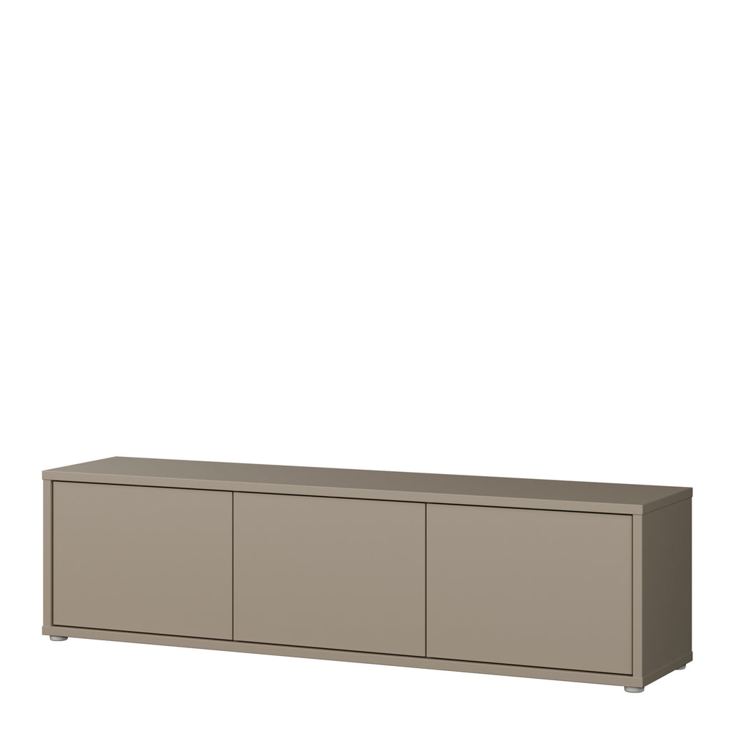 Alice Springs Wide TV Cabinet with 3 Doors Push-to-Open in Taupe
