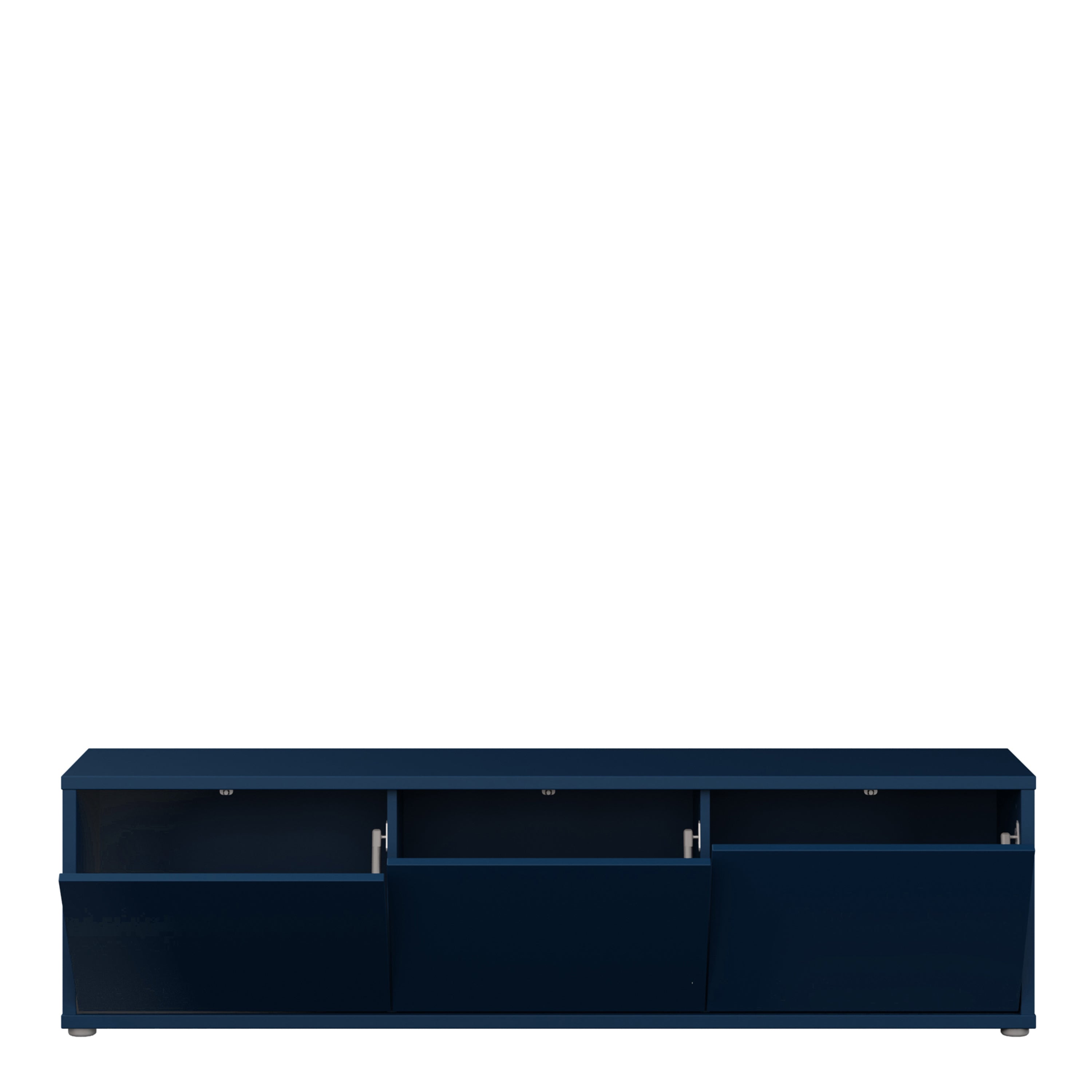 Alice Springs Wide TV Cabinet with 3 Doors Push-to-Open in Night Blue