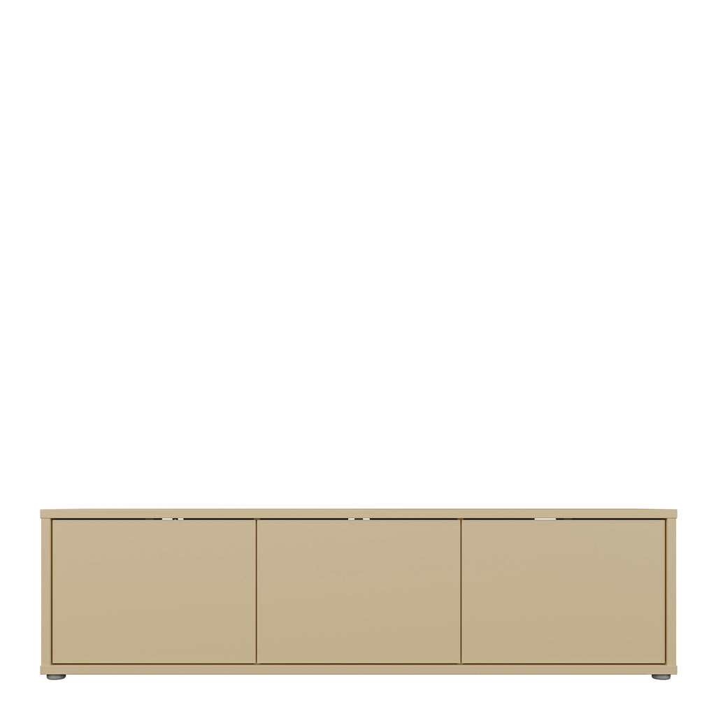 Alice Springs Wide TV Cabinet with 3 Doors Push-to-Open in Butter Yellow