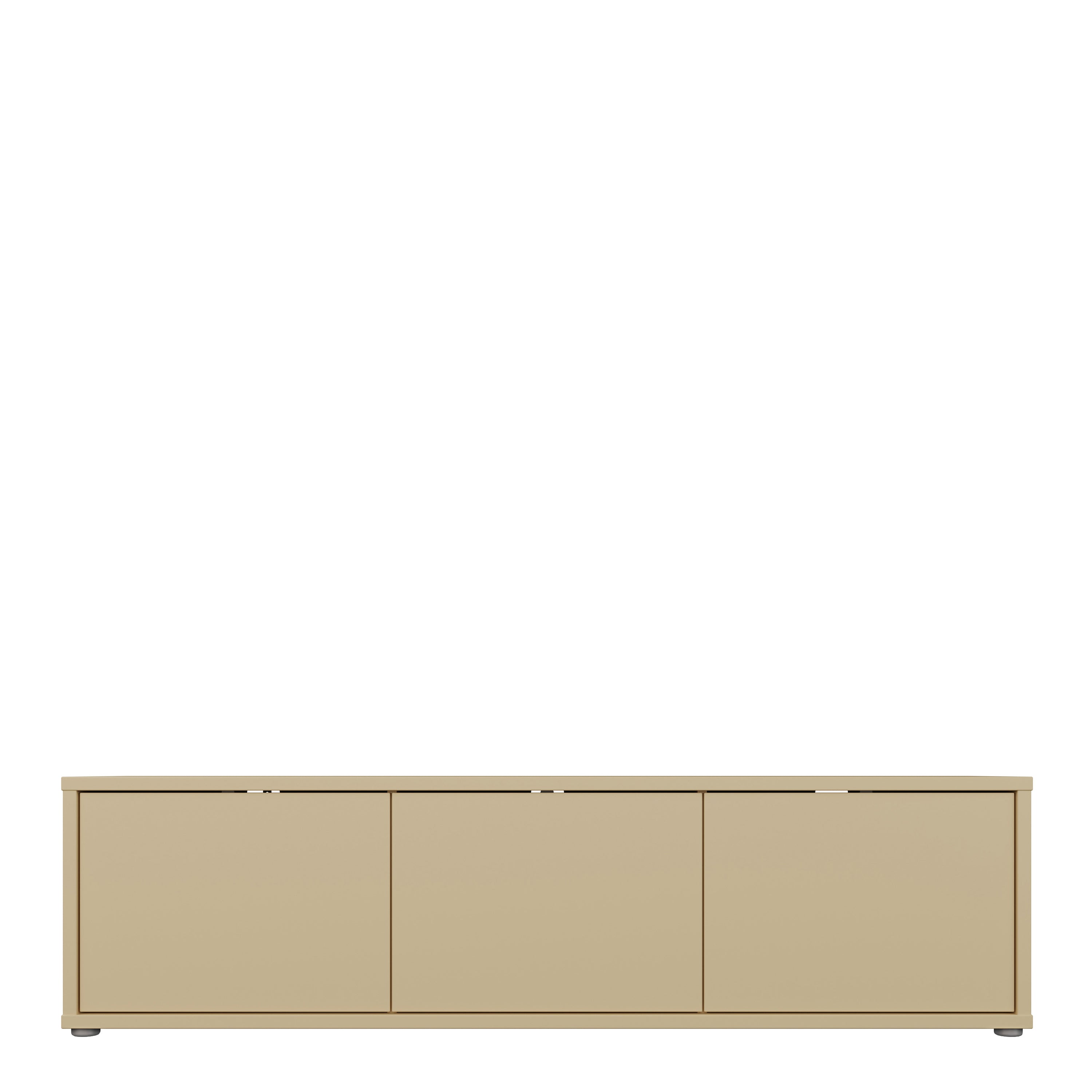 Alice Springs Wide TV Cabinet with 3 Doors Push-to-Open in Butter Yellow