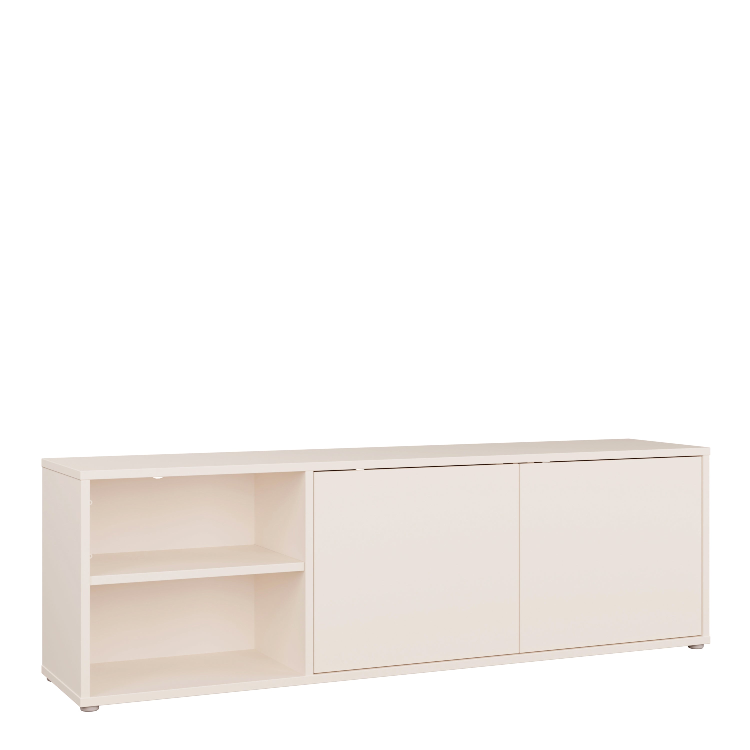 Alice Springs Wide TV Cabinet with 2 Doors Push-to-Open & 1 Open Shelf in Sand