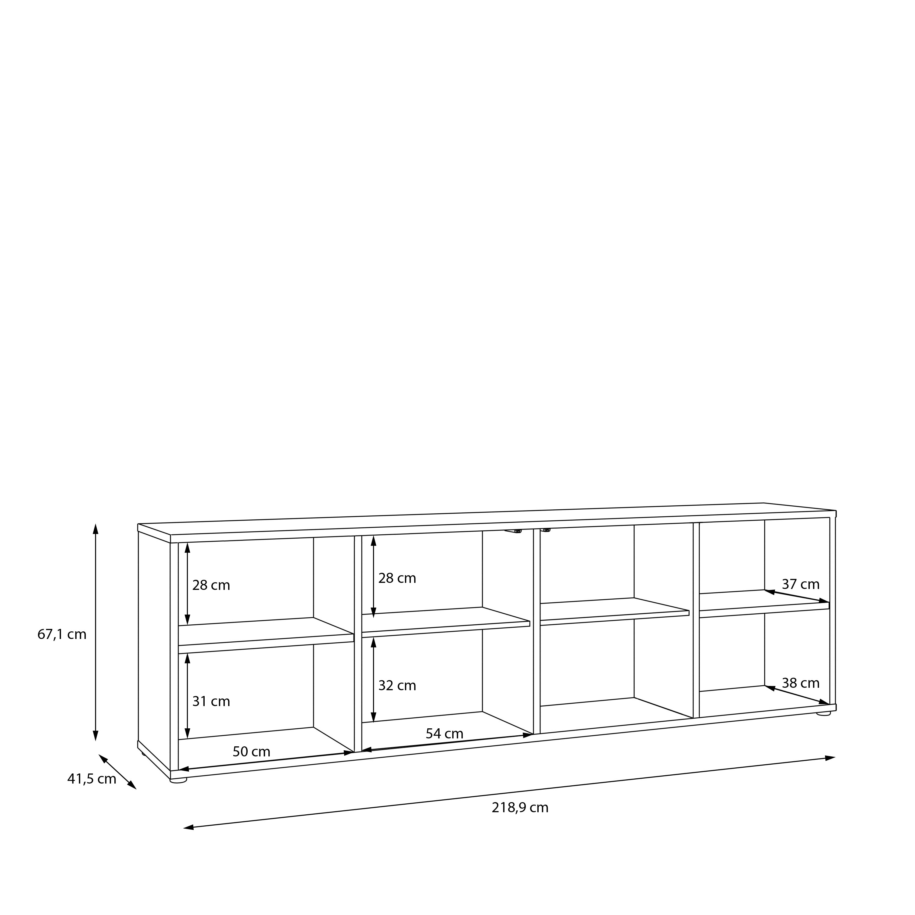 Alice Springs Wide TV Cabinet with 2 Doors Push-to-Open & 2 Open Shelves in Sand